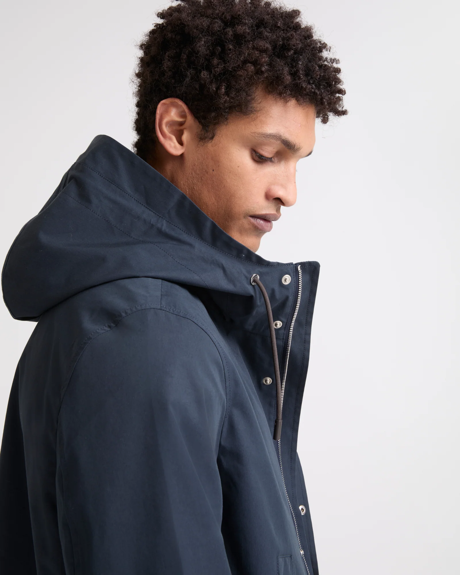 Parka courte en tissu technique mix coton - Image 3