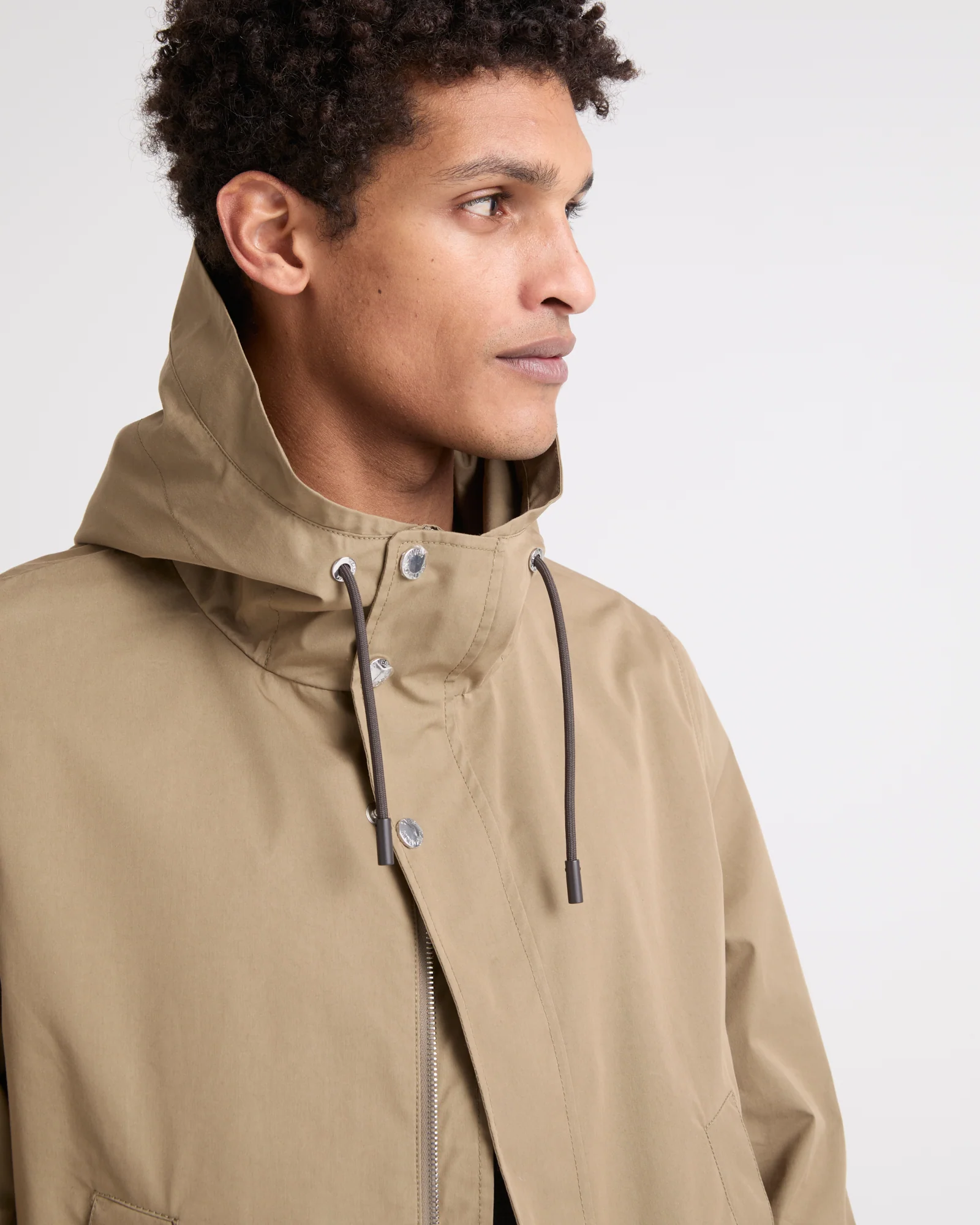 Parka courte en tissu technique mix coton - Image 3