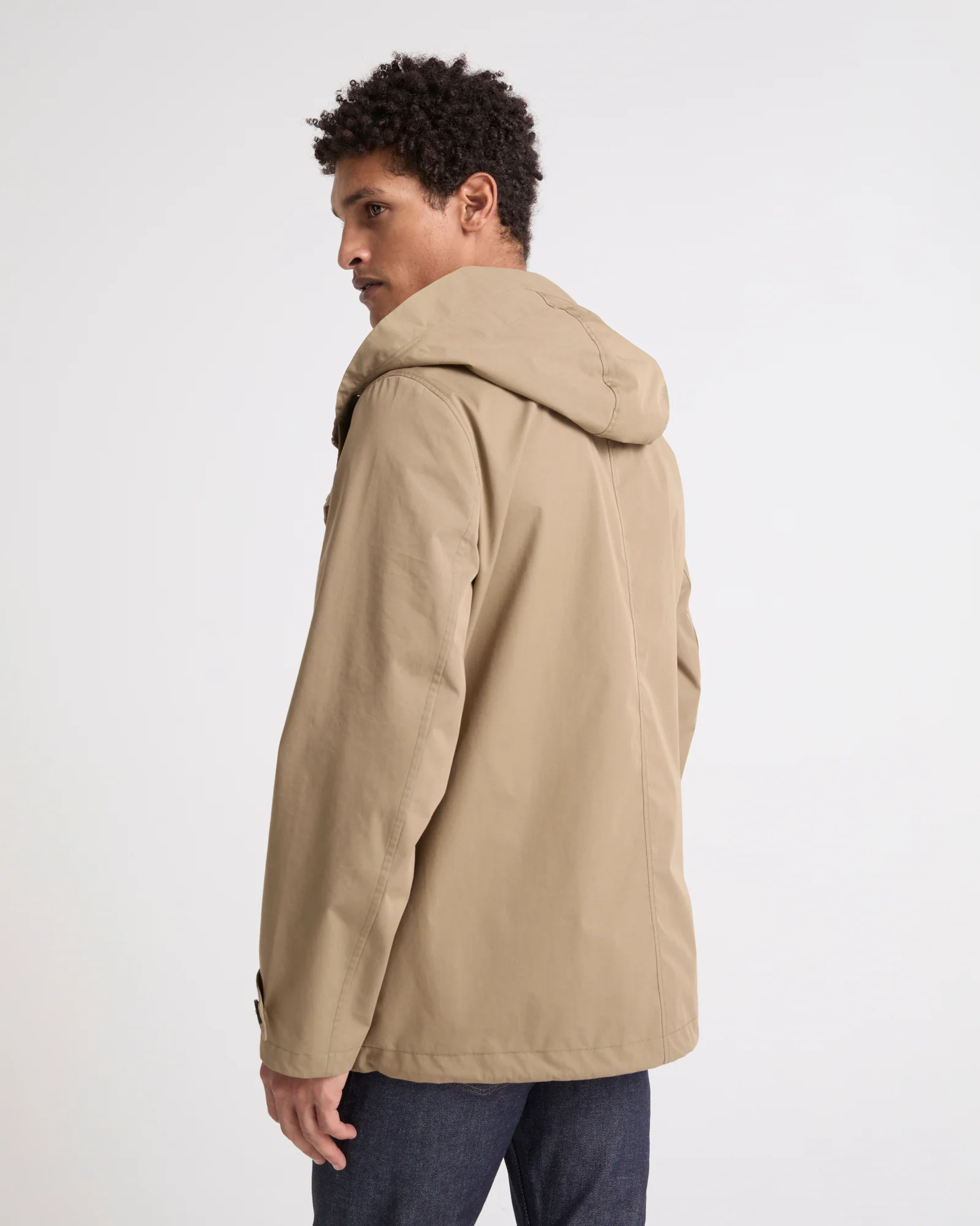 Parka courte en tissu technique mix coton - Image 4