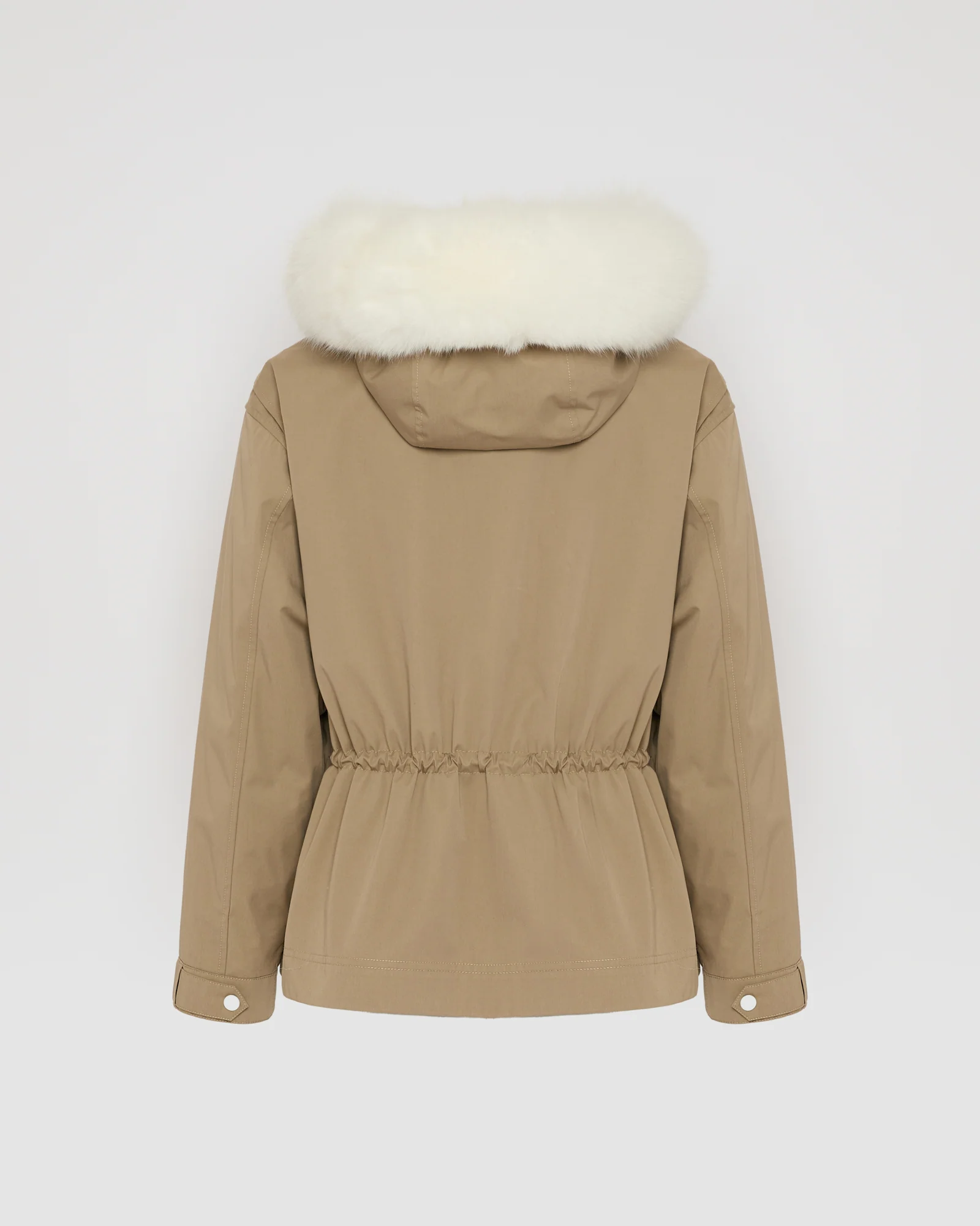 Parka courte en coton imperméable avec fourrure de renard et lapin - Image 7