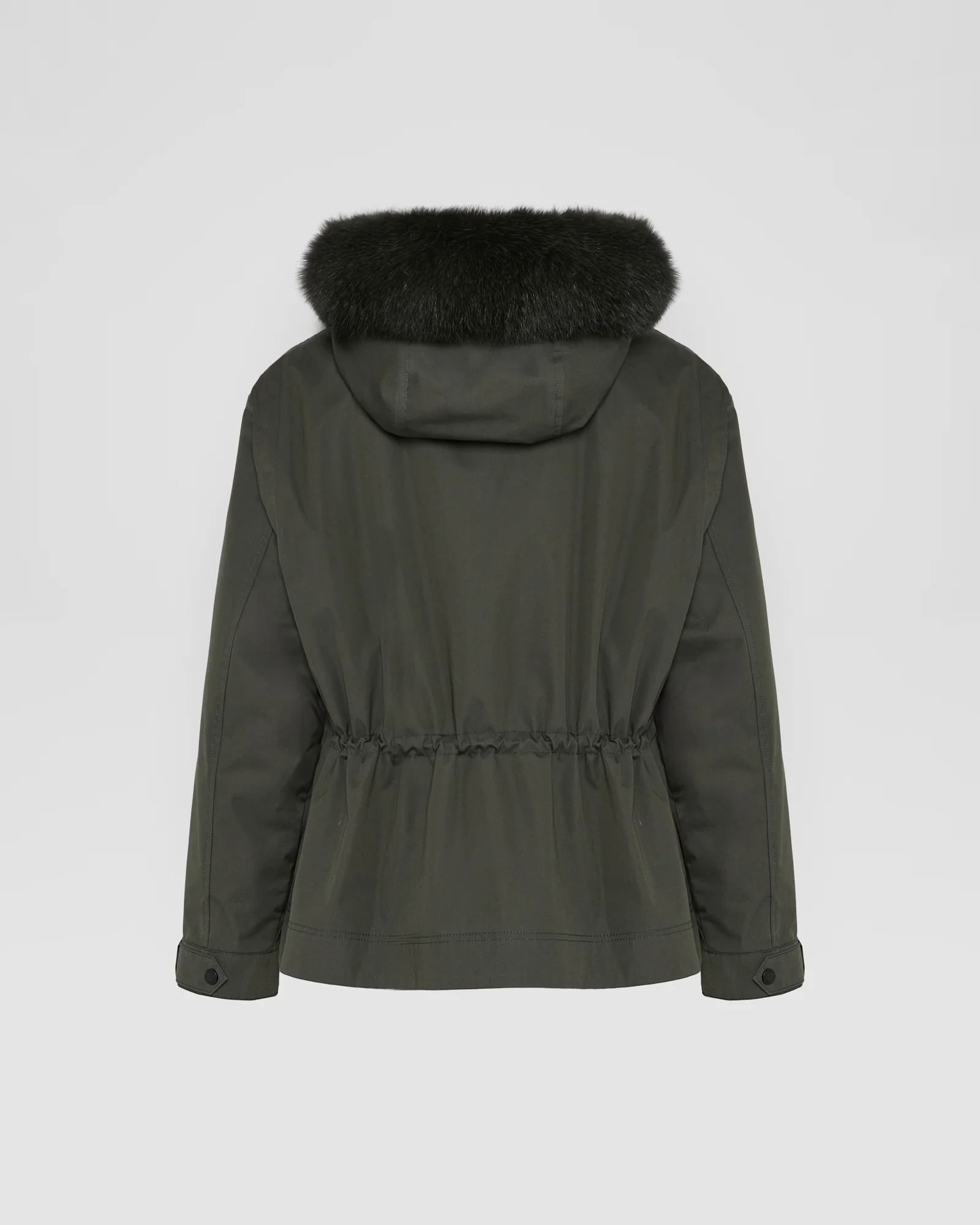 Parka courte en coton imperméable avec fourrure de renard et lapin - Image 6