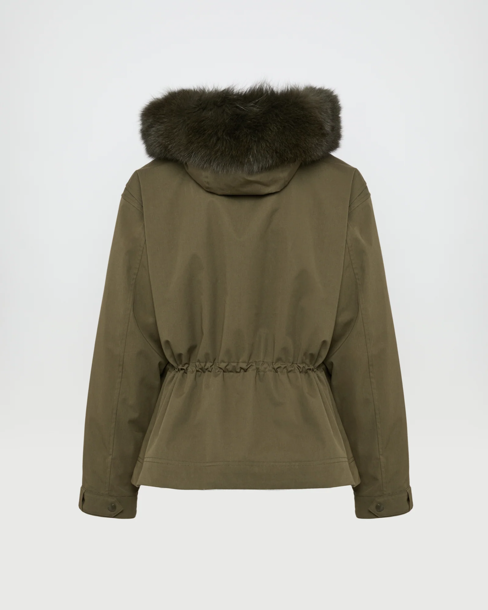 Parka courte en coton imperméable avec fourrure de renard et lapin - Image 5