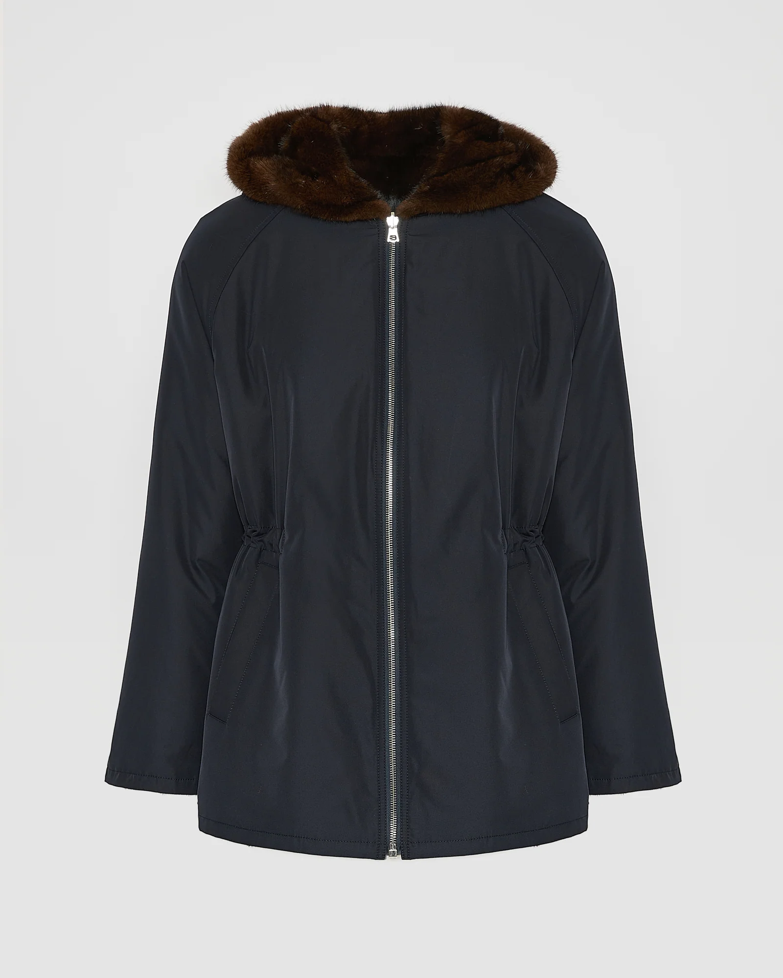 Parka courte en tissu technique réversible déperlant avec fourrure de vison - Image 6