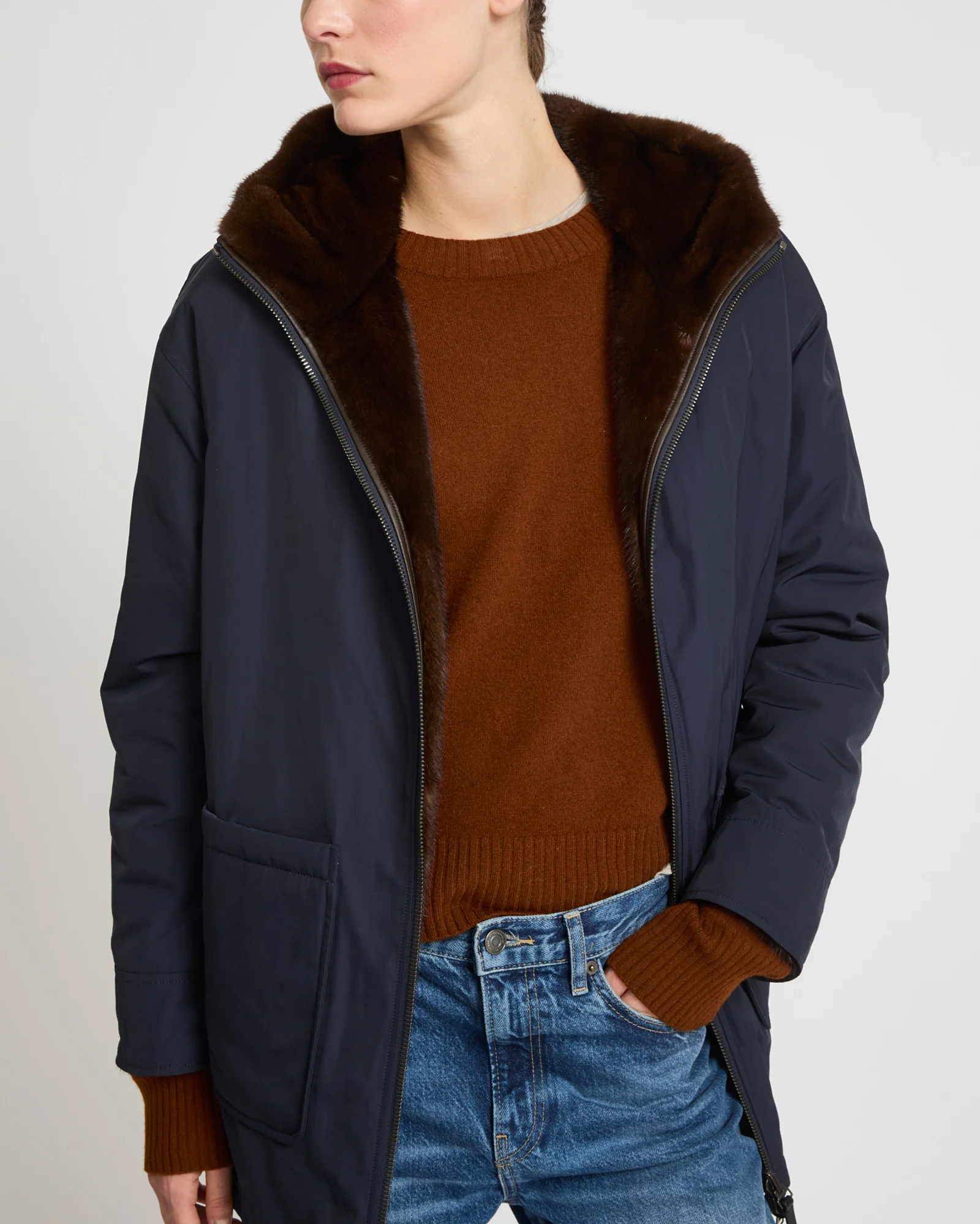 Parka en tissu technique réversible fourrure de vison - Image 3