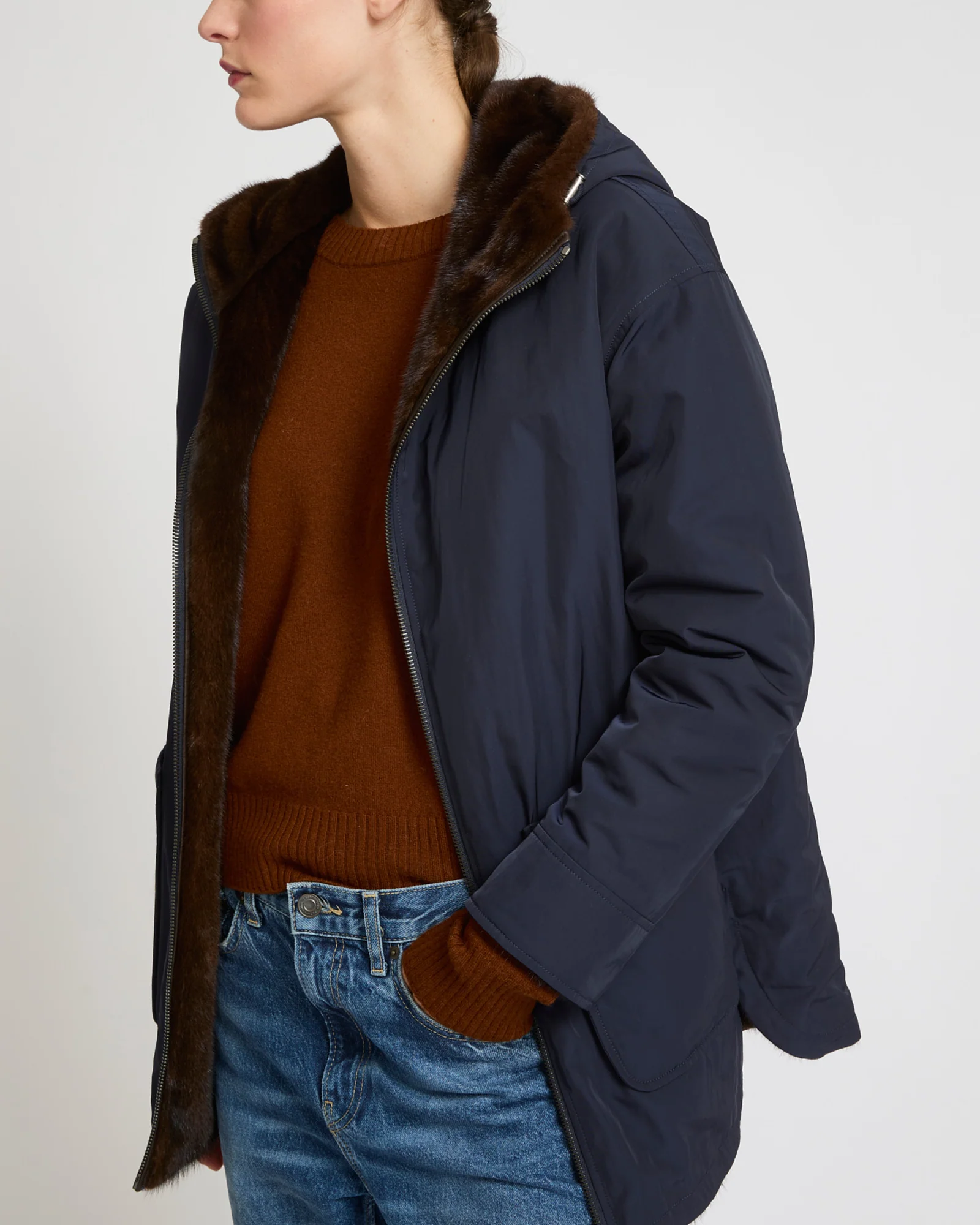 Parka en tissu technique réversible fourrure de vison - Image 5