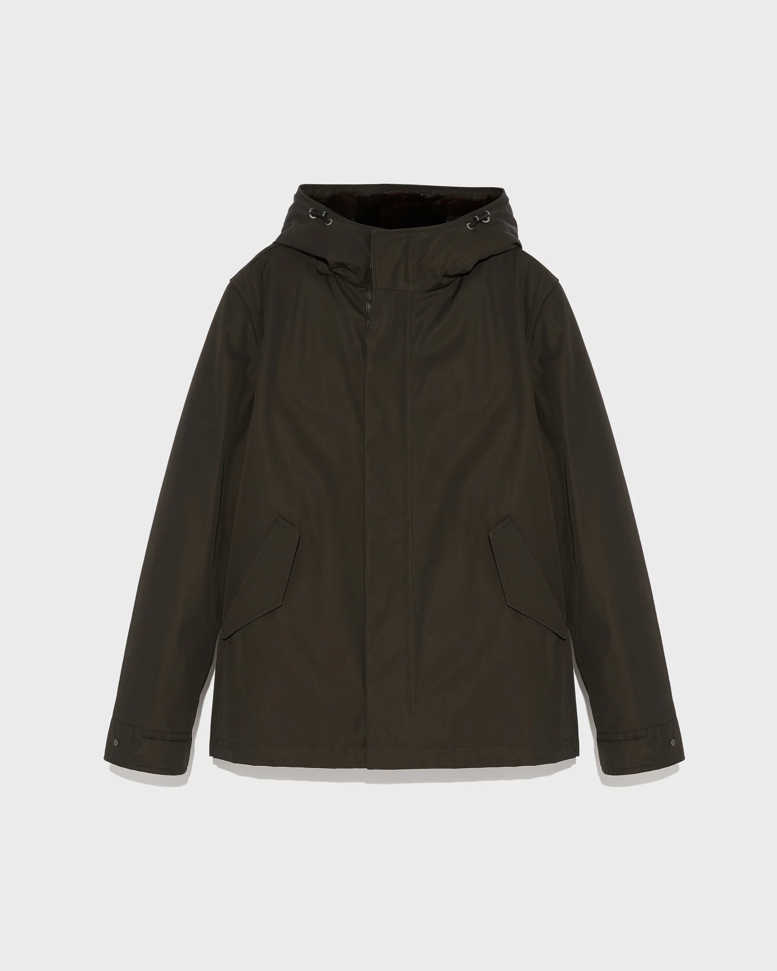 Parka fittée en gabardine technique imperméable et fourrure de vison - Image 6