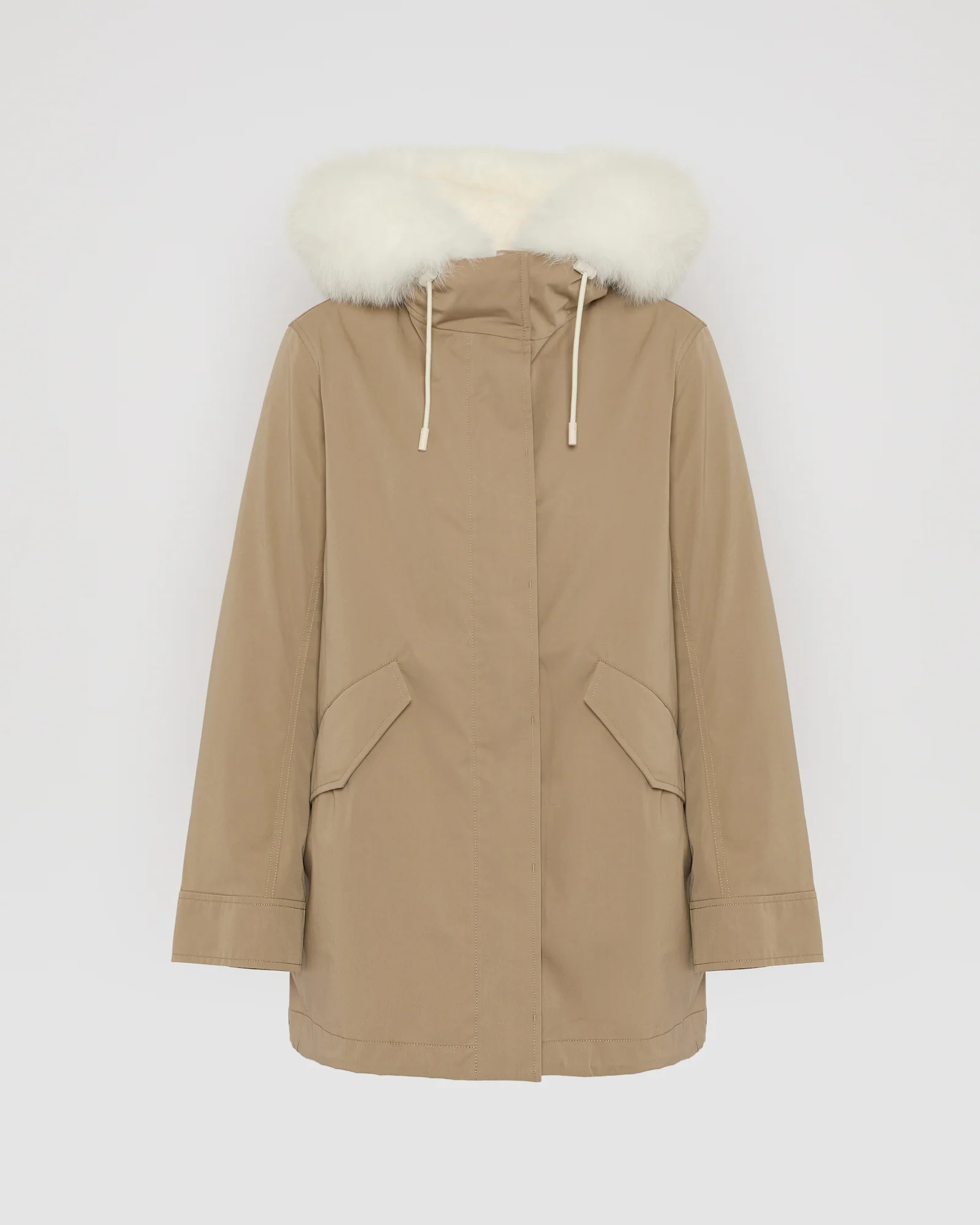 Parka Iconique courte en coton mélangé imperméable avec fourrure de renard et lapin - Image 6