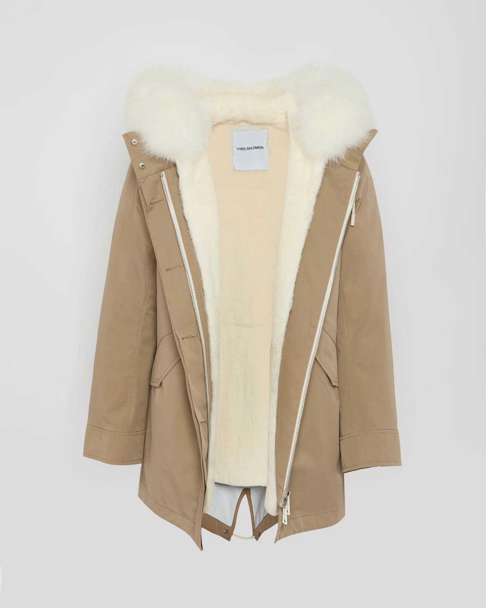 Parka Iconique courte en coton mélangé imperméable avec fourrure de renard et lapin - Image 8