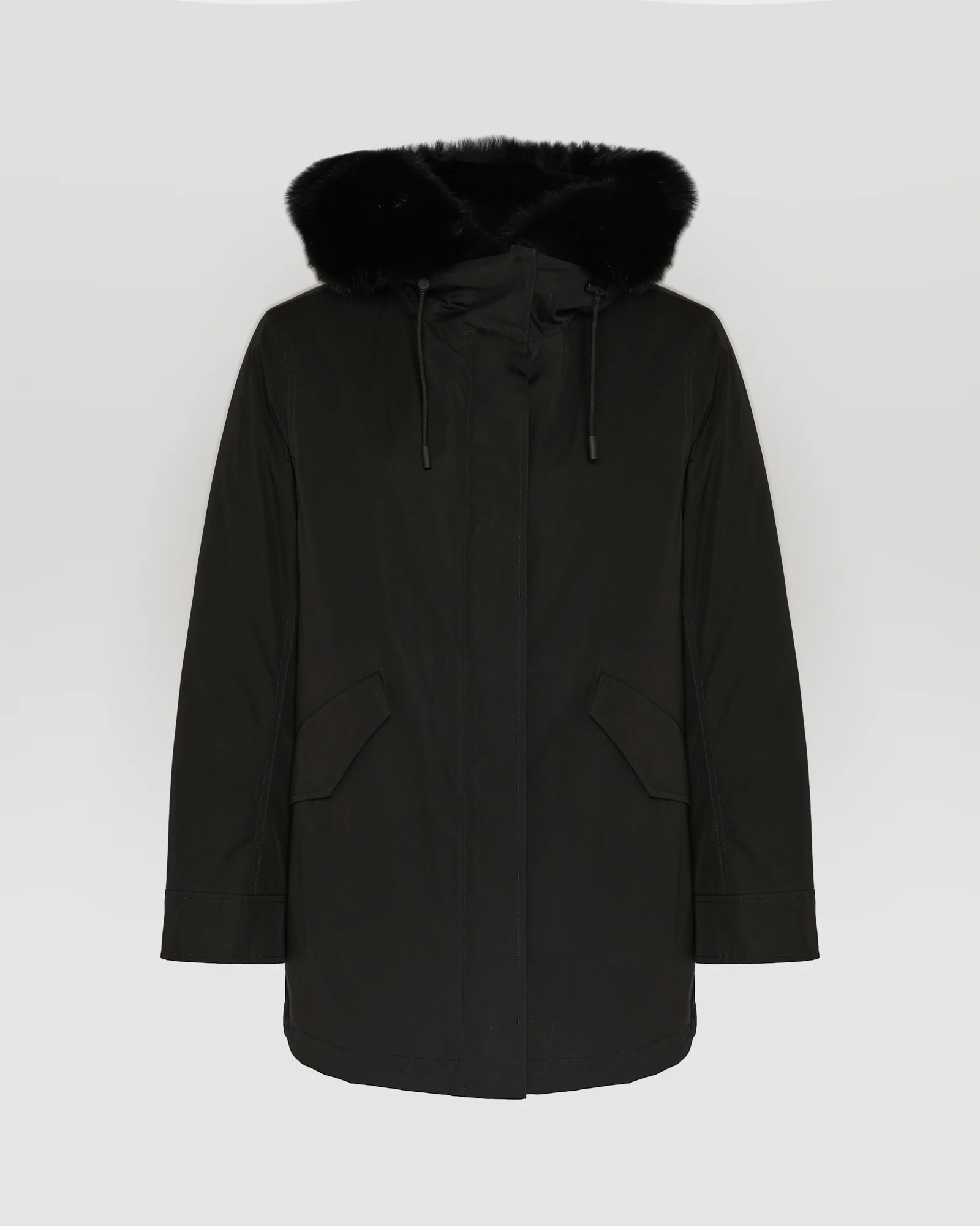 Parka Iconique courte en coton mélangé imperméable avec fourrure de renard et lapin - Image 4