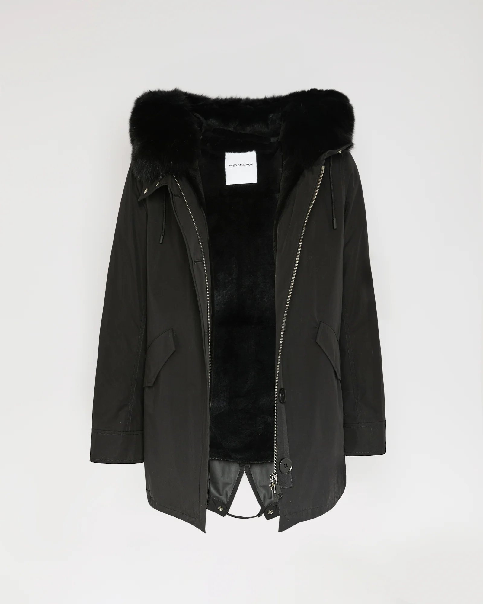 Parka Iconique courte en coton mélangé imperméable avec fourrure de renard et lapin - Image 6