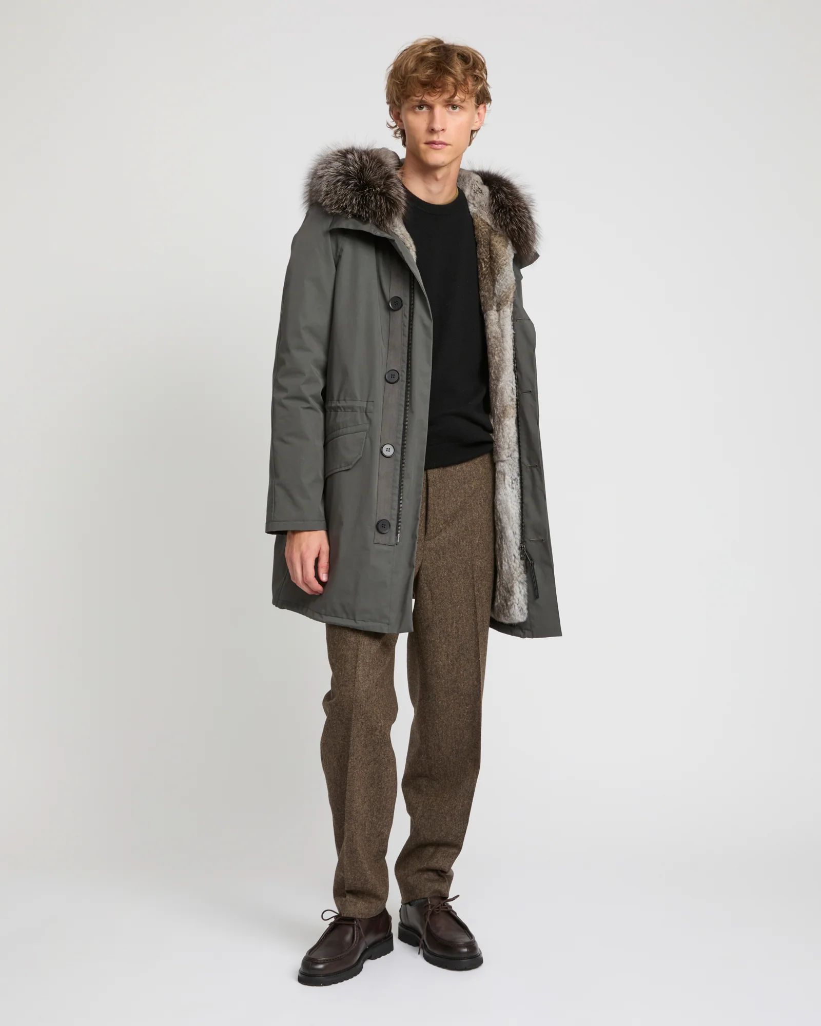 Parka iconique en coton mélangé avec fourrure de renard et lapin - Image 2