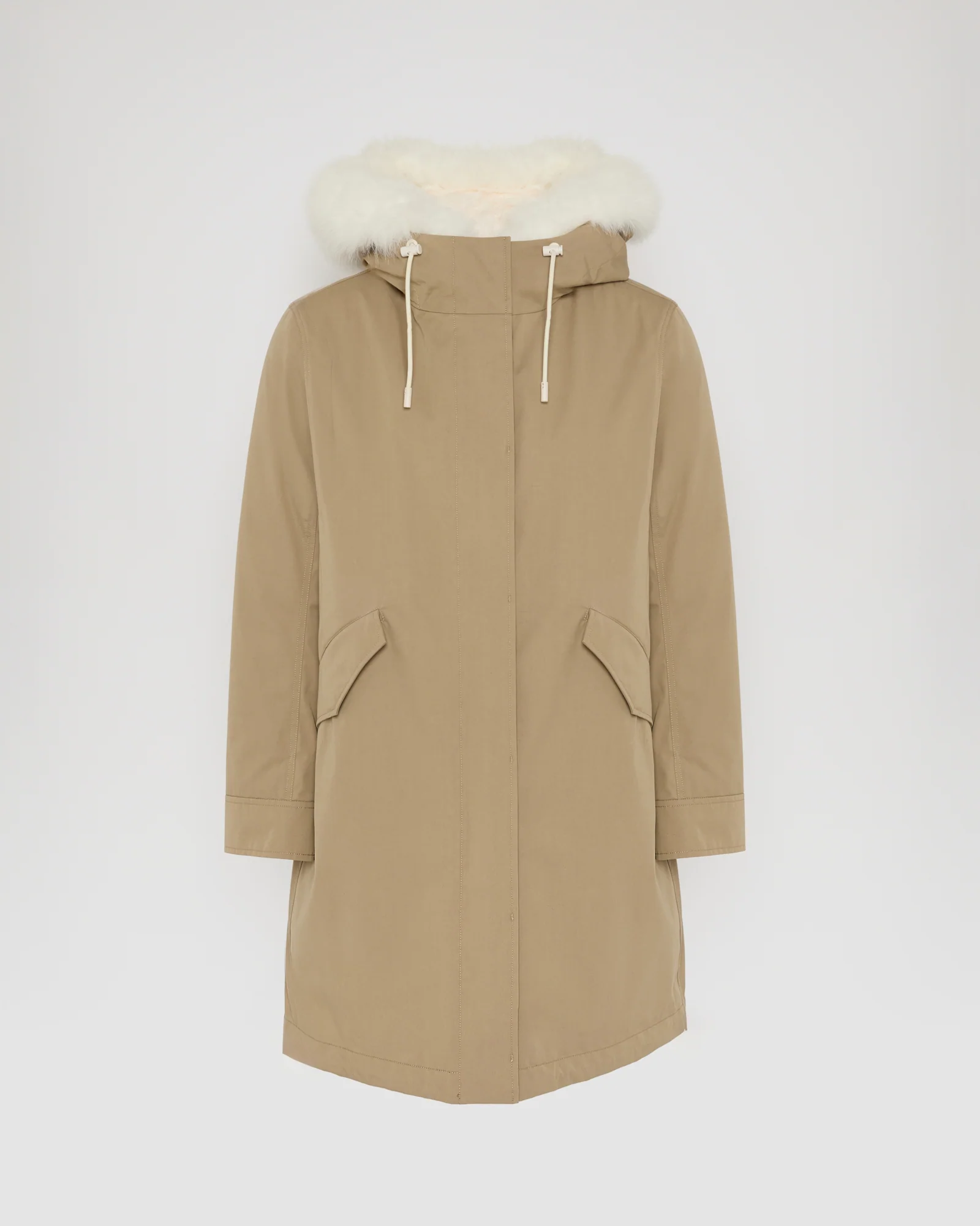 Parka iconique longue en coton mélangé imperméable avec fourrure de renard et lapin - Image 6