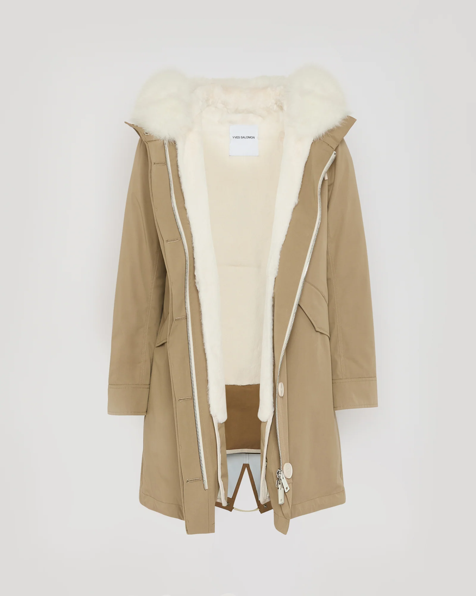 Parka iconique longue en coton mélangé imperméable avec fourrure de renard et lapin - Image 8