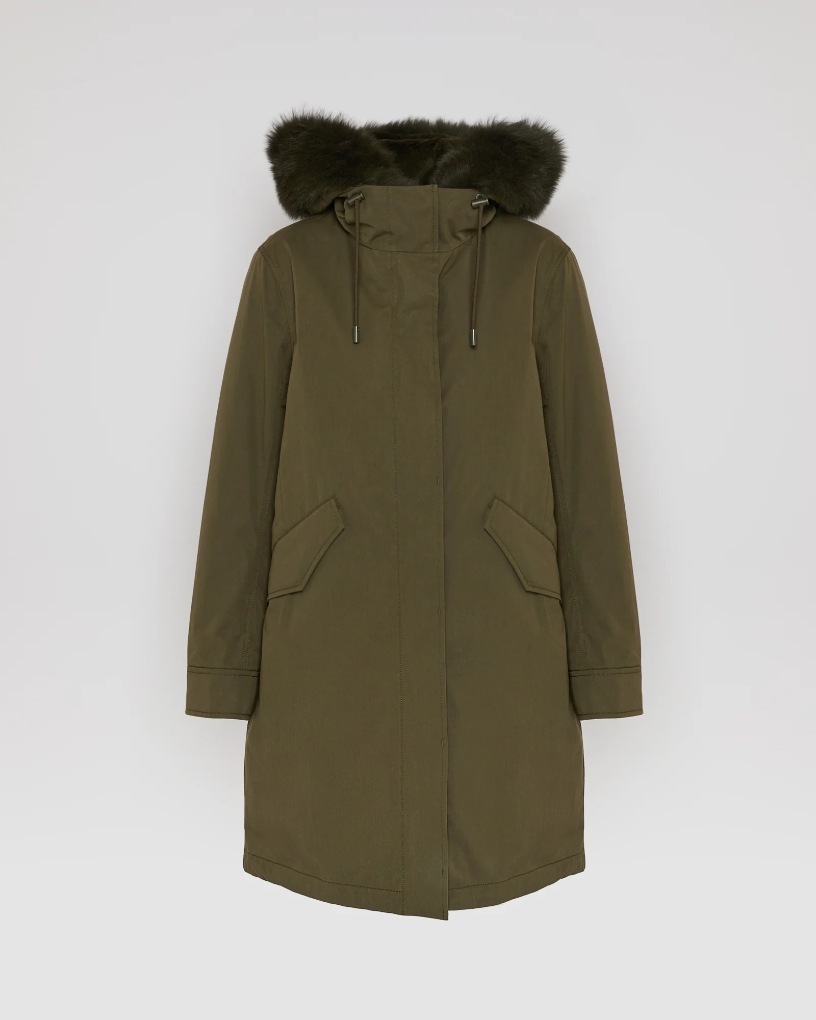 Parka iconique longue en coton mélangé imperméable avec fourrure de renard et lapin - Image 5
