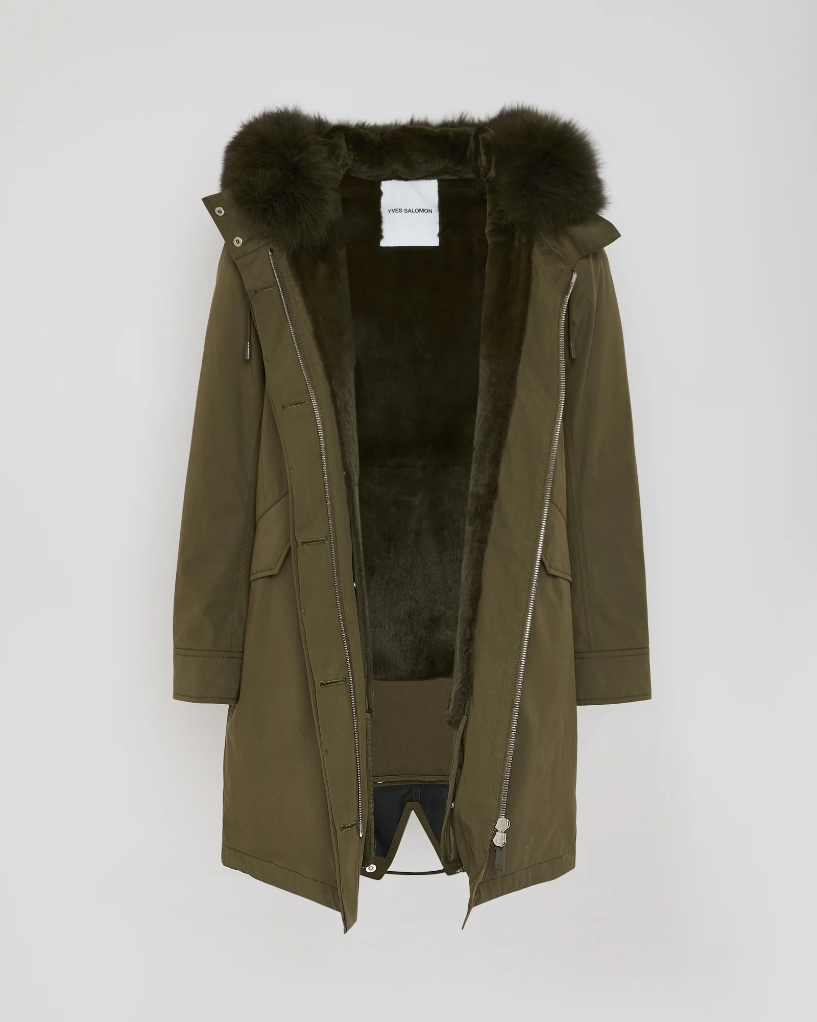 Parka iconique longue en coton mélangé imperméable avec fourrure de renard et lapin - Image 7