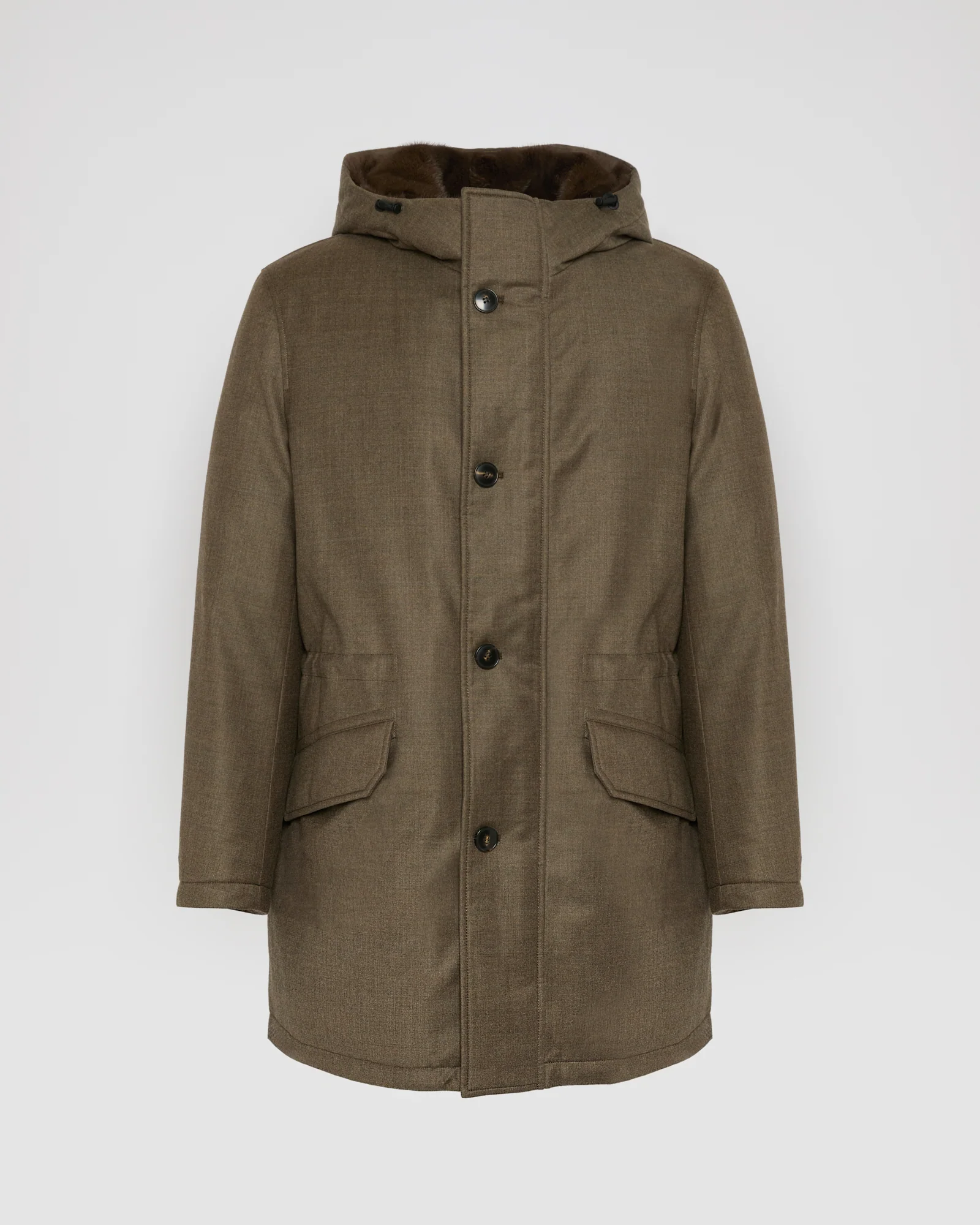 Parka longue iconique en tissu Loro Piana imperméable avec fourrure de vison - Image 6