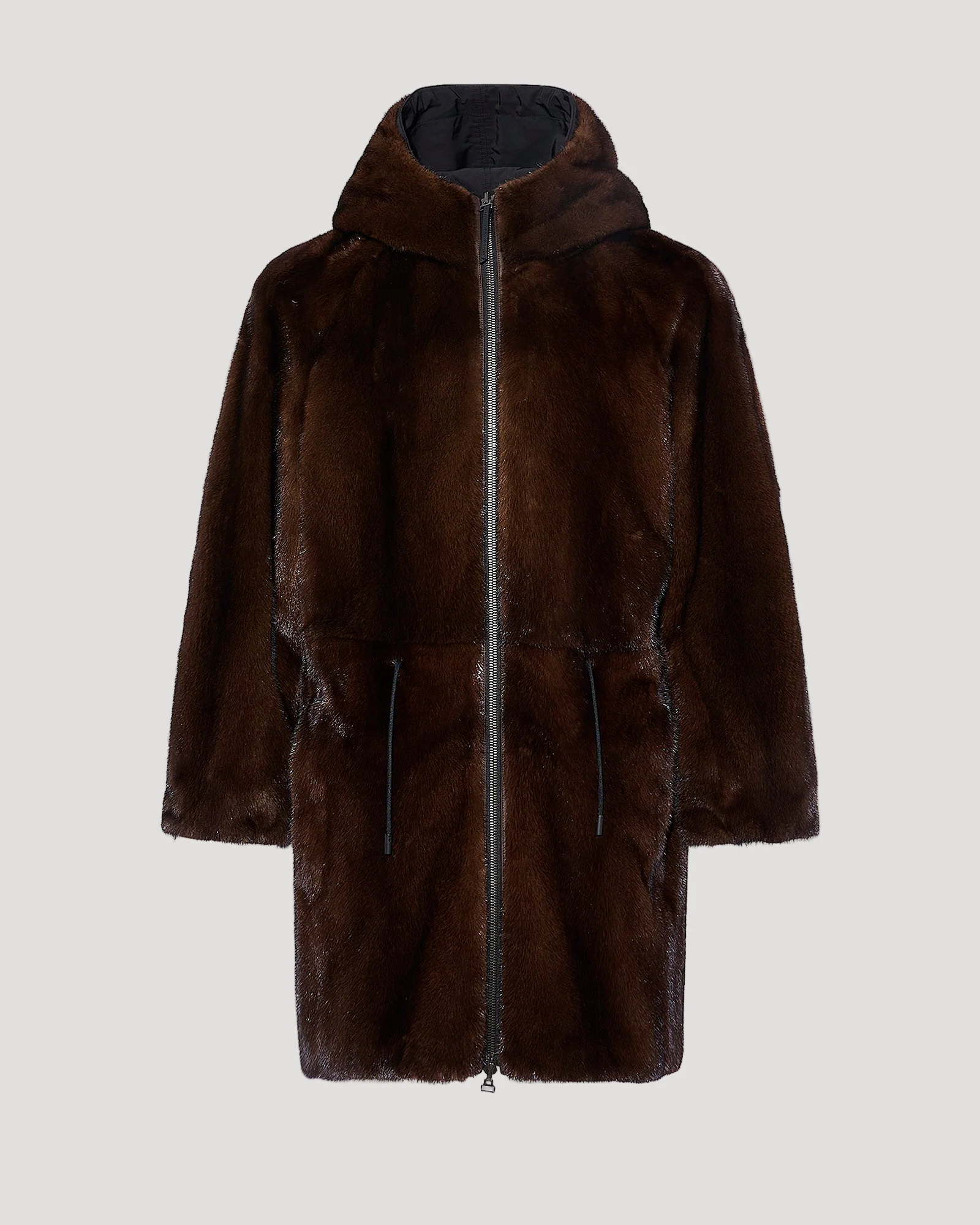 Parka longue réversible en tissu technique déperlant avec fourrure de vison - Image 8