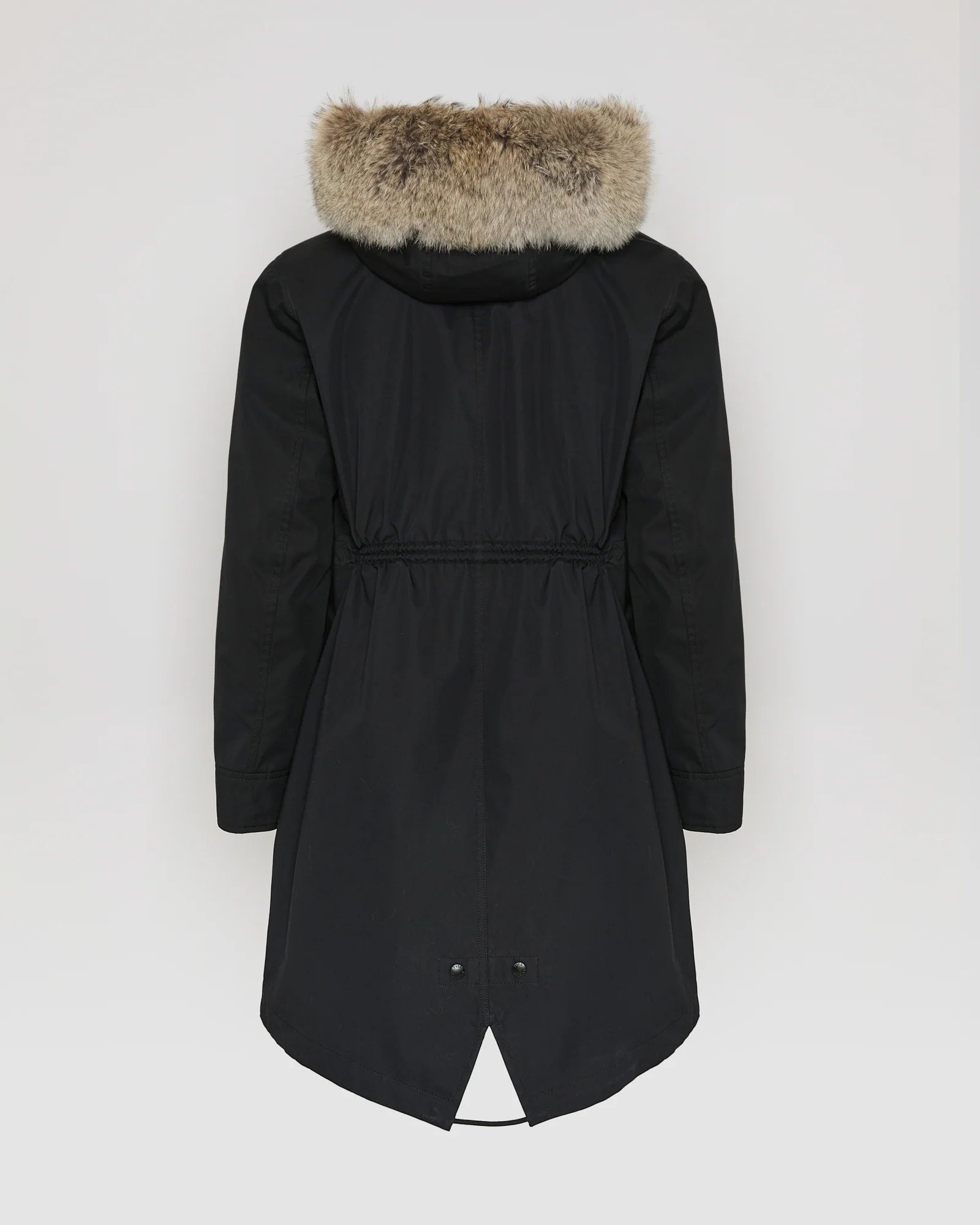 Parka regular en coton imperméable avec fourrure de coyote et lapin - Image 5