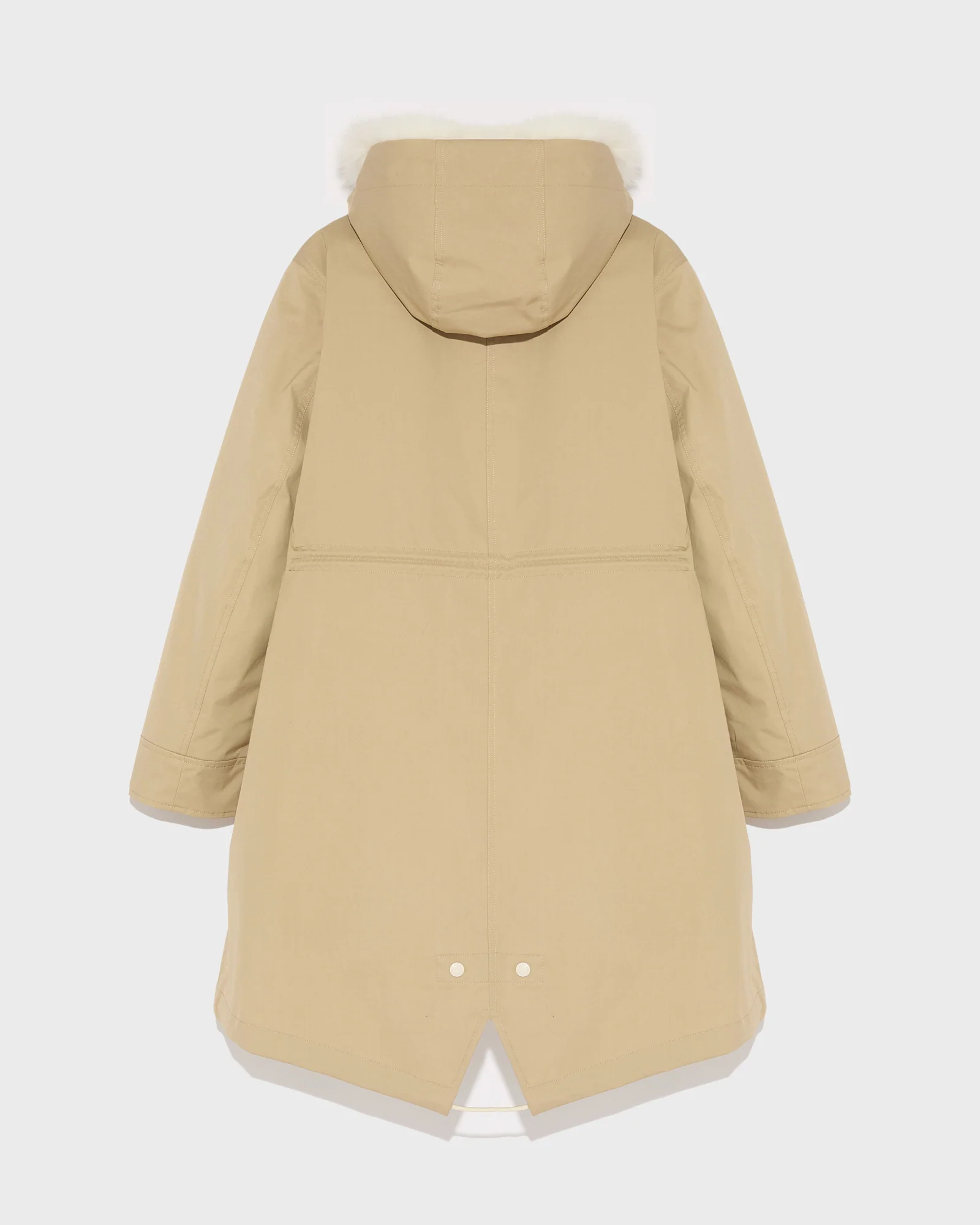 Parka iconique longue en coton mélangé imperméable avec fourrure de renard et lapin - Image 5