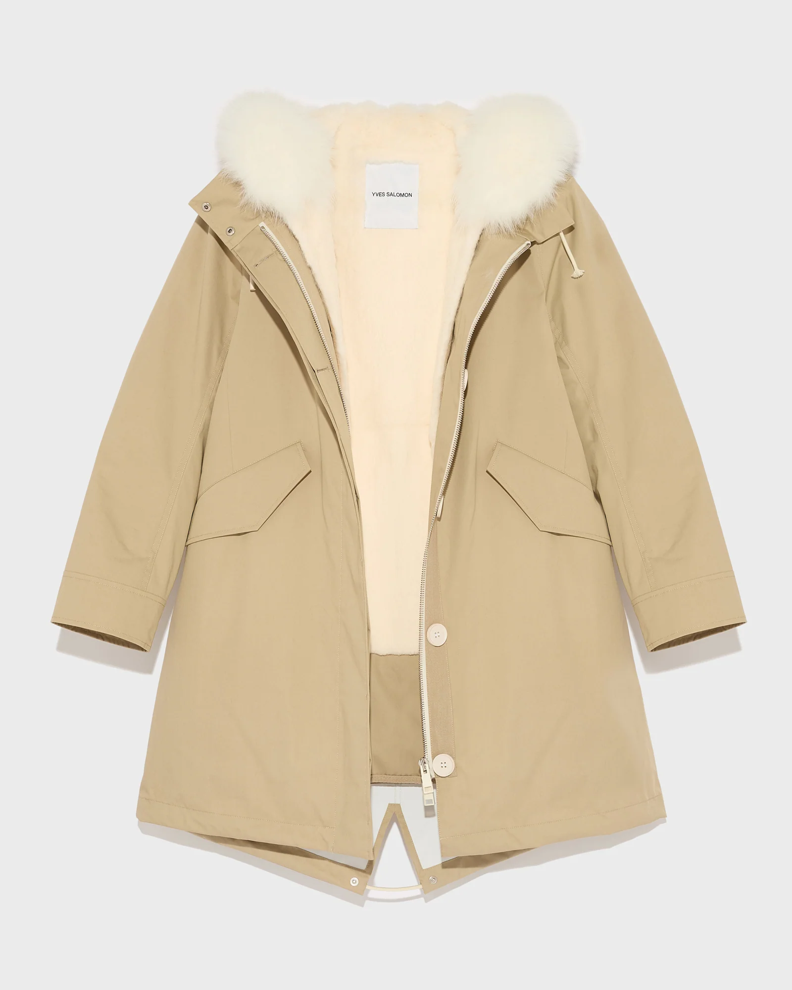 Parka iconique longue en coton mélangé imperméable avec fourrure de renard et lapin - Image 6