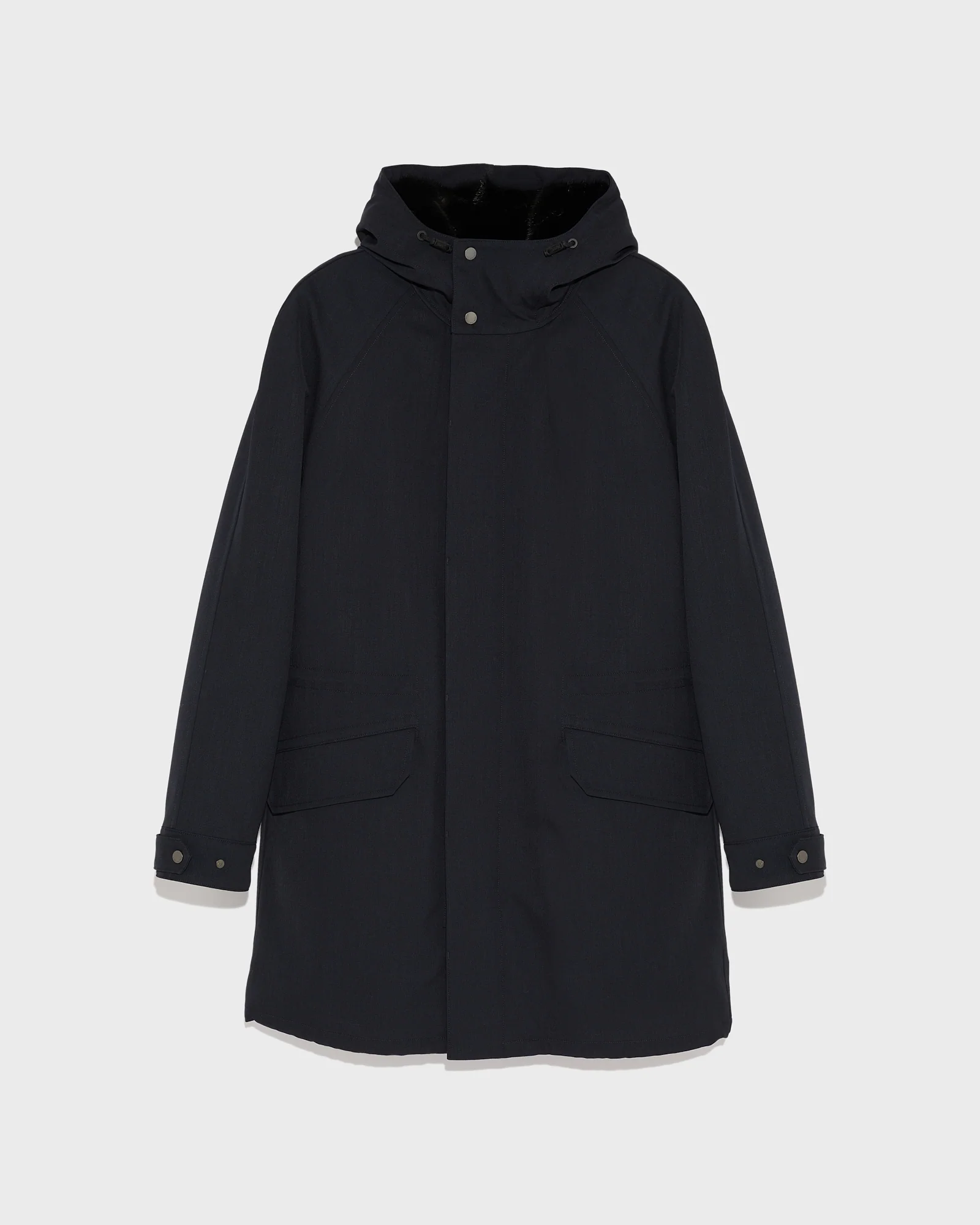 Parka regular en lainage technique imperméable et fourrure de vison - Image 5