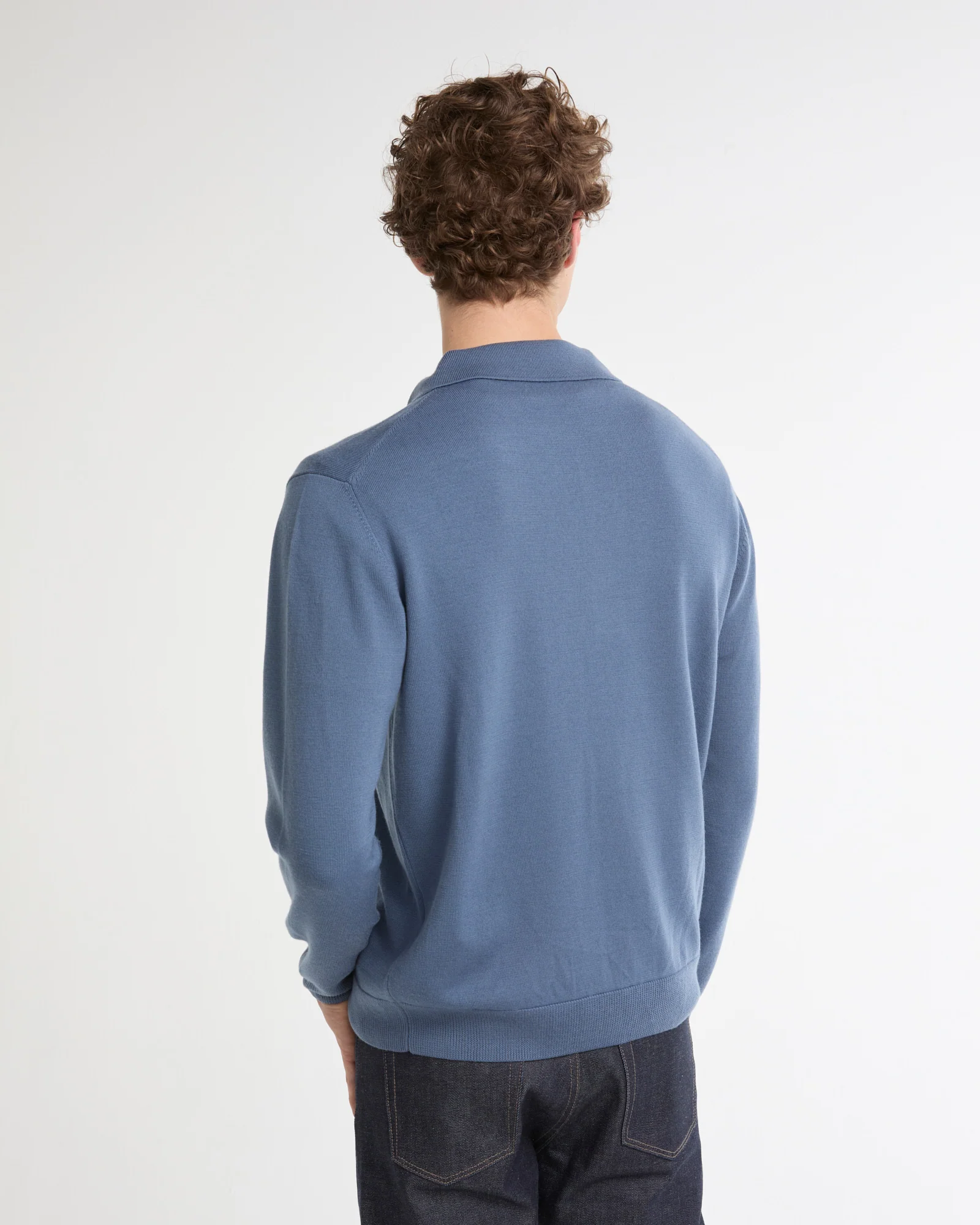 Pull col polo en maille 100% laine merinos - Image 3