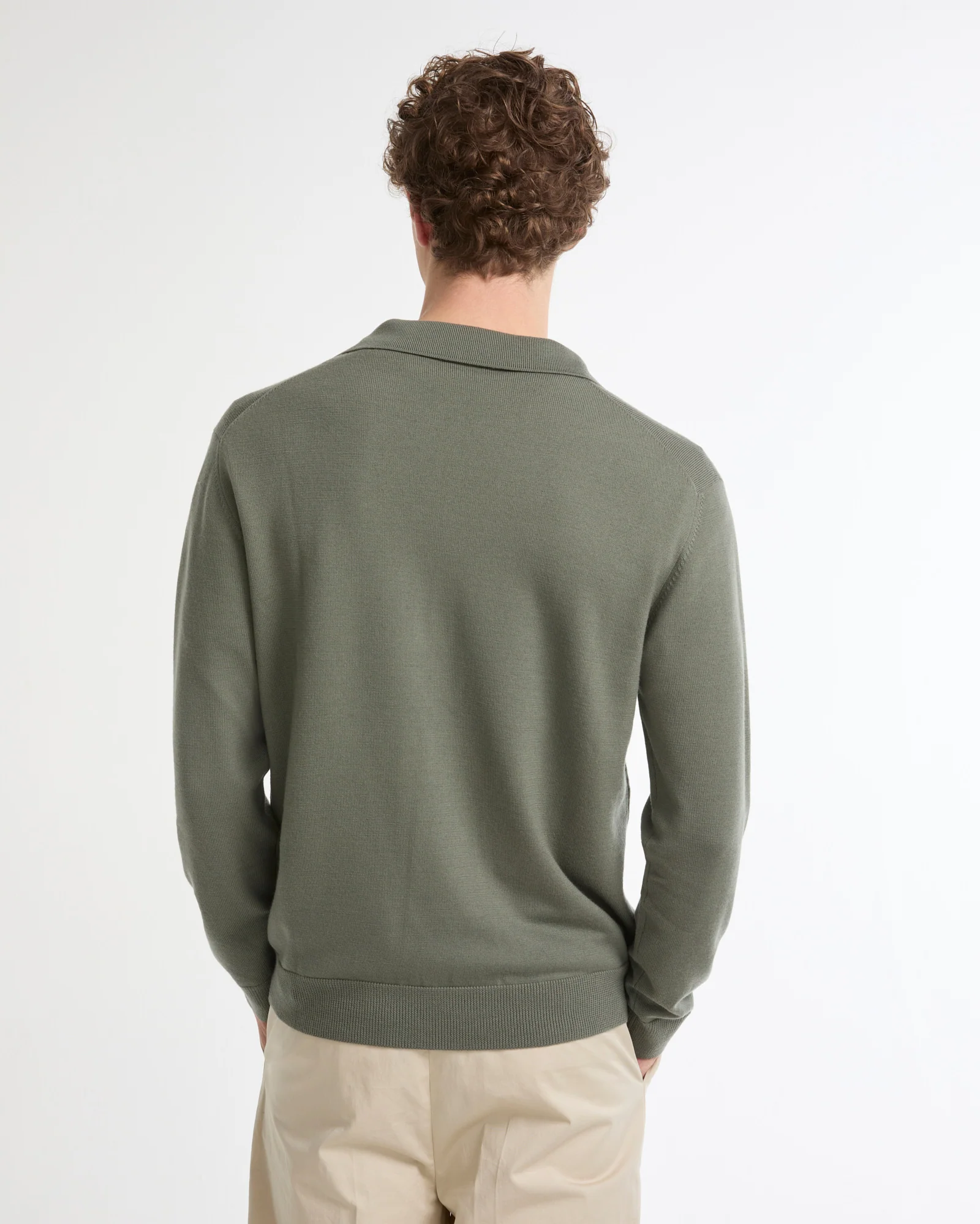 Pull col polo en maille 100% laine merinos - Image 3