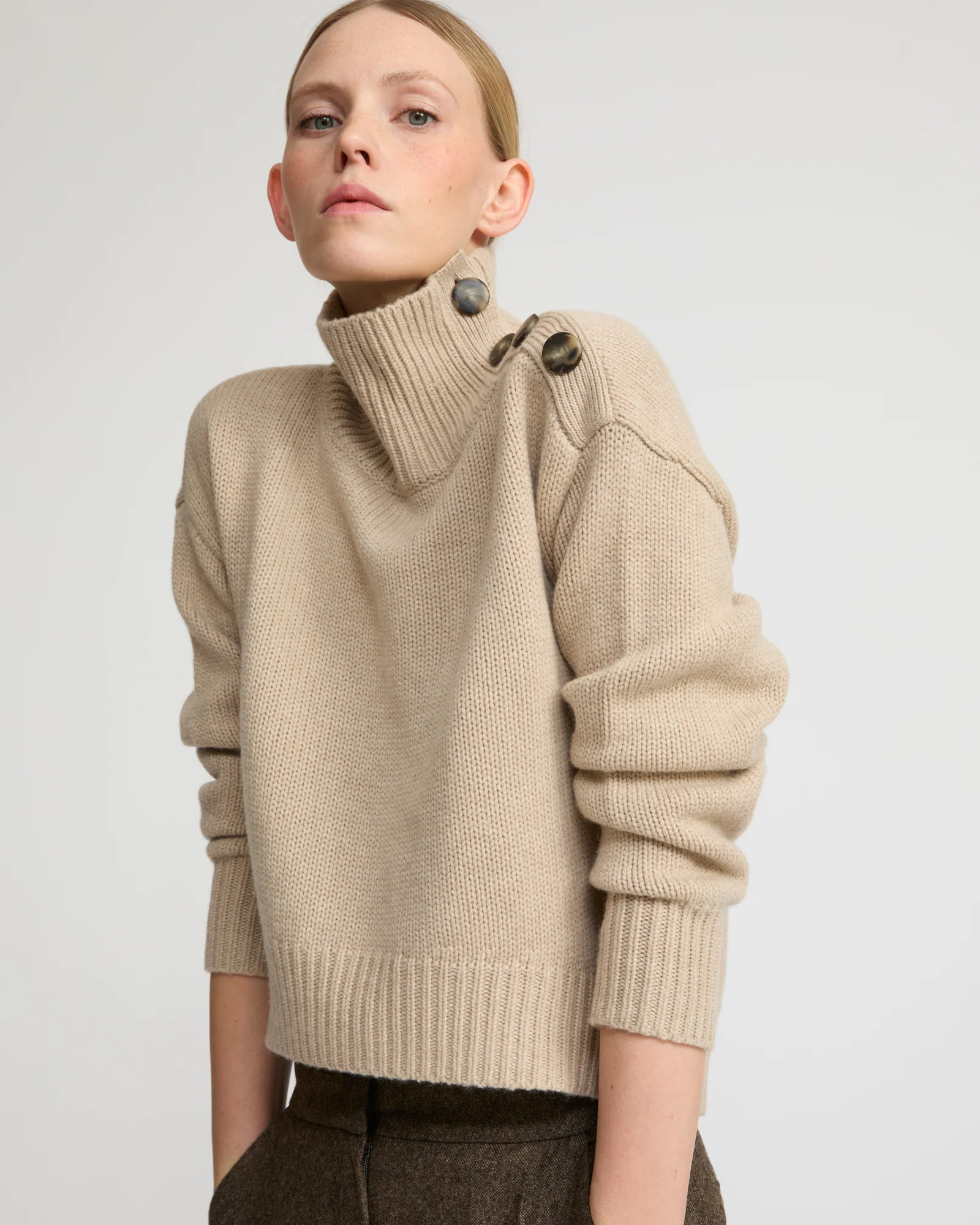 Pull oversize court en maille