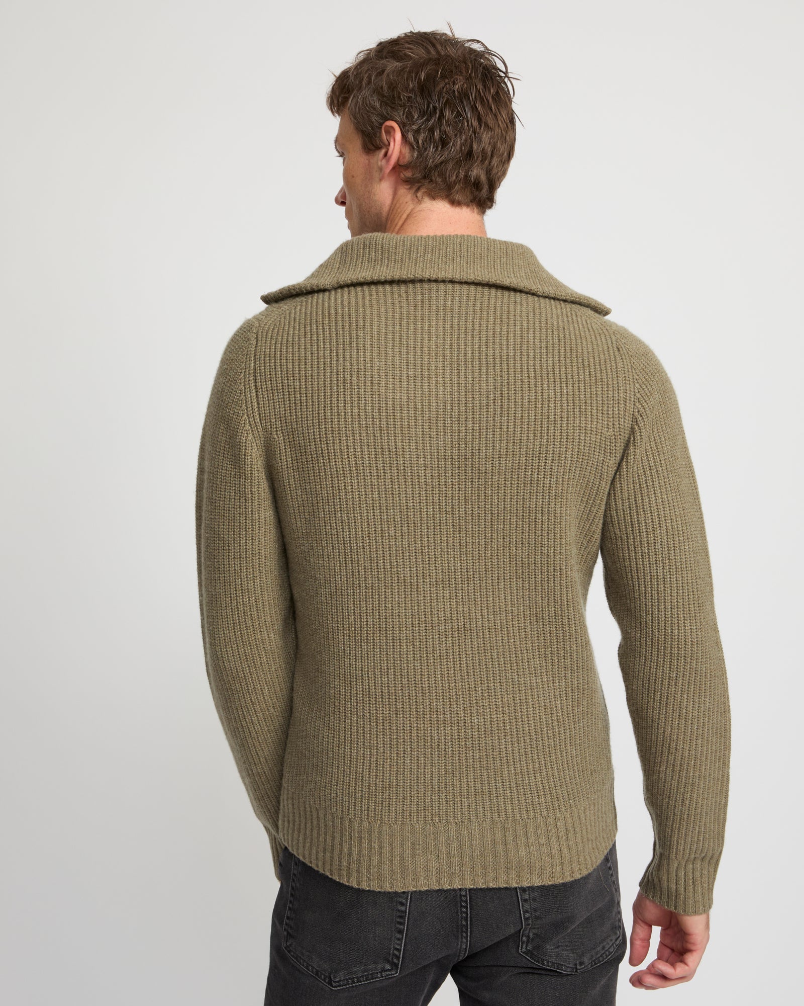 Pull zippé à col camionneur en lainage cachemire - Image 3