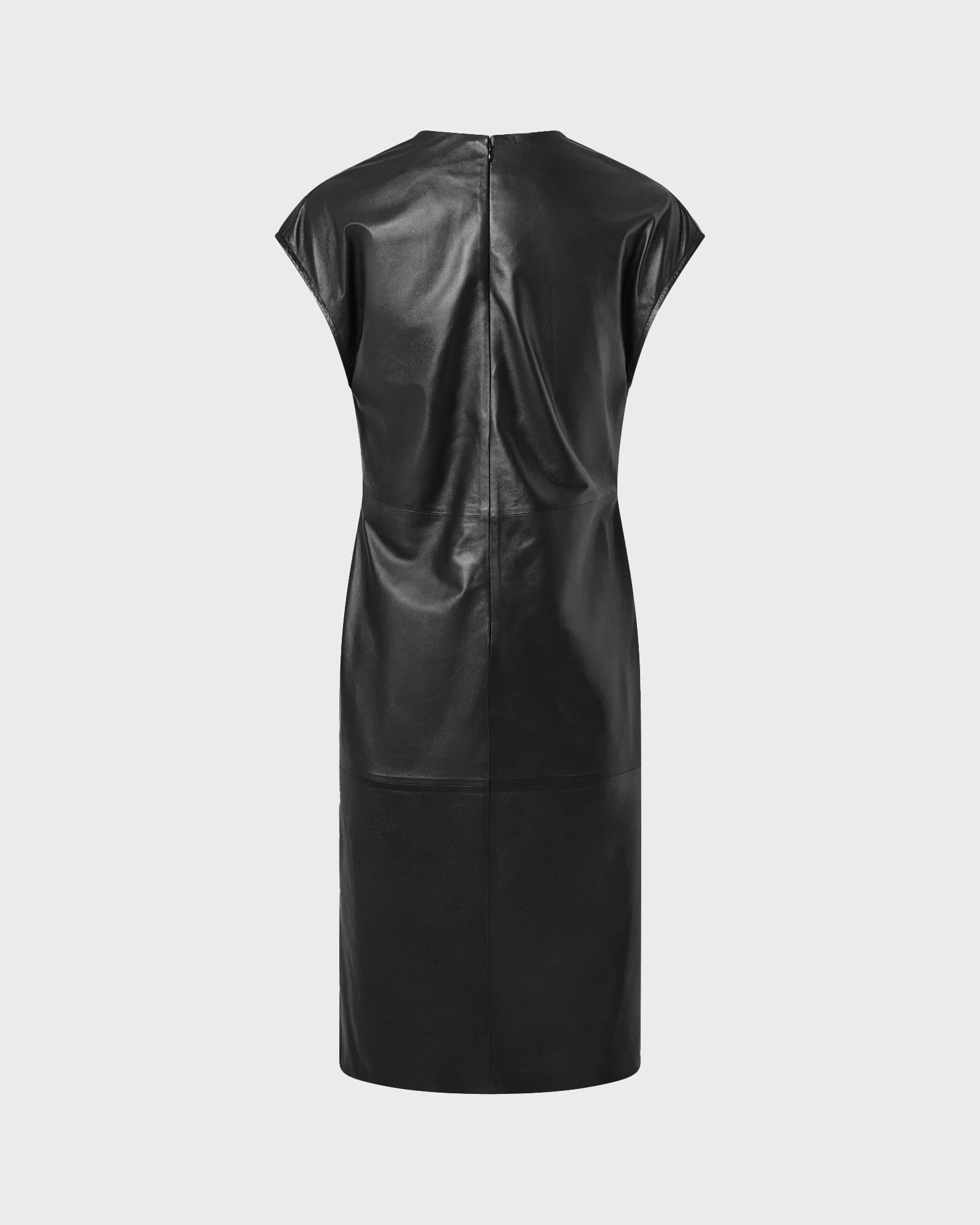 Robe drapée en cuir d'agneau - Image 4