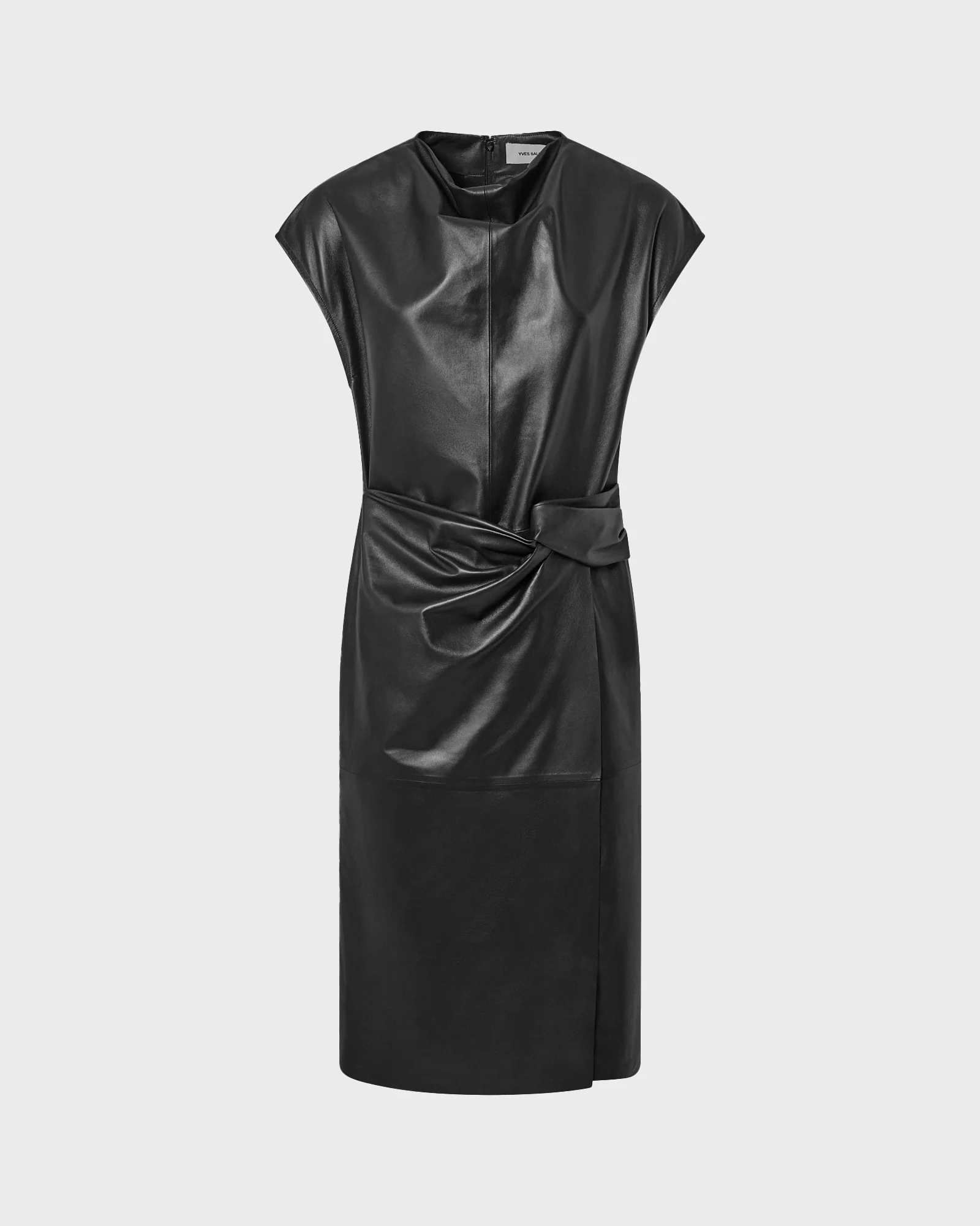 Robe drapée en cuir d'agneau - Image 5