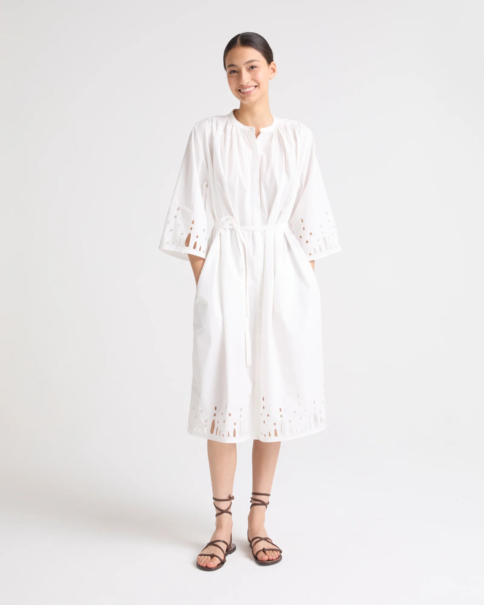 Robe en popeline de coton avec broderie anglaise - Image 3