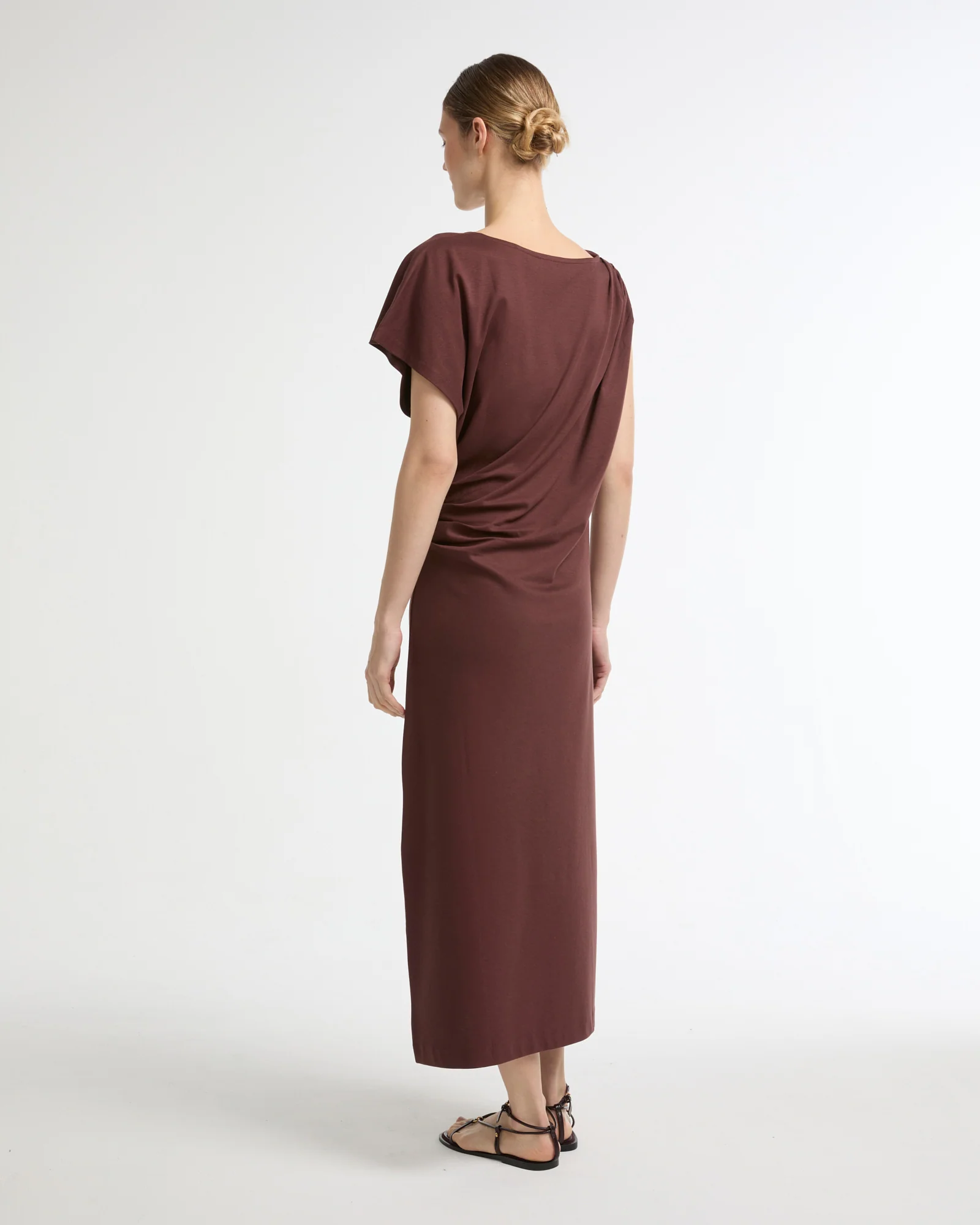 Robe asymétrique en jersey de coton et soie - Image 3