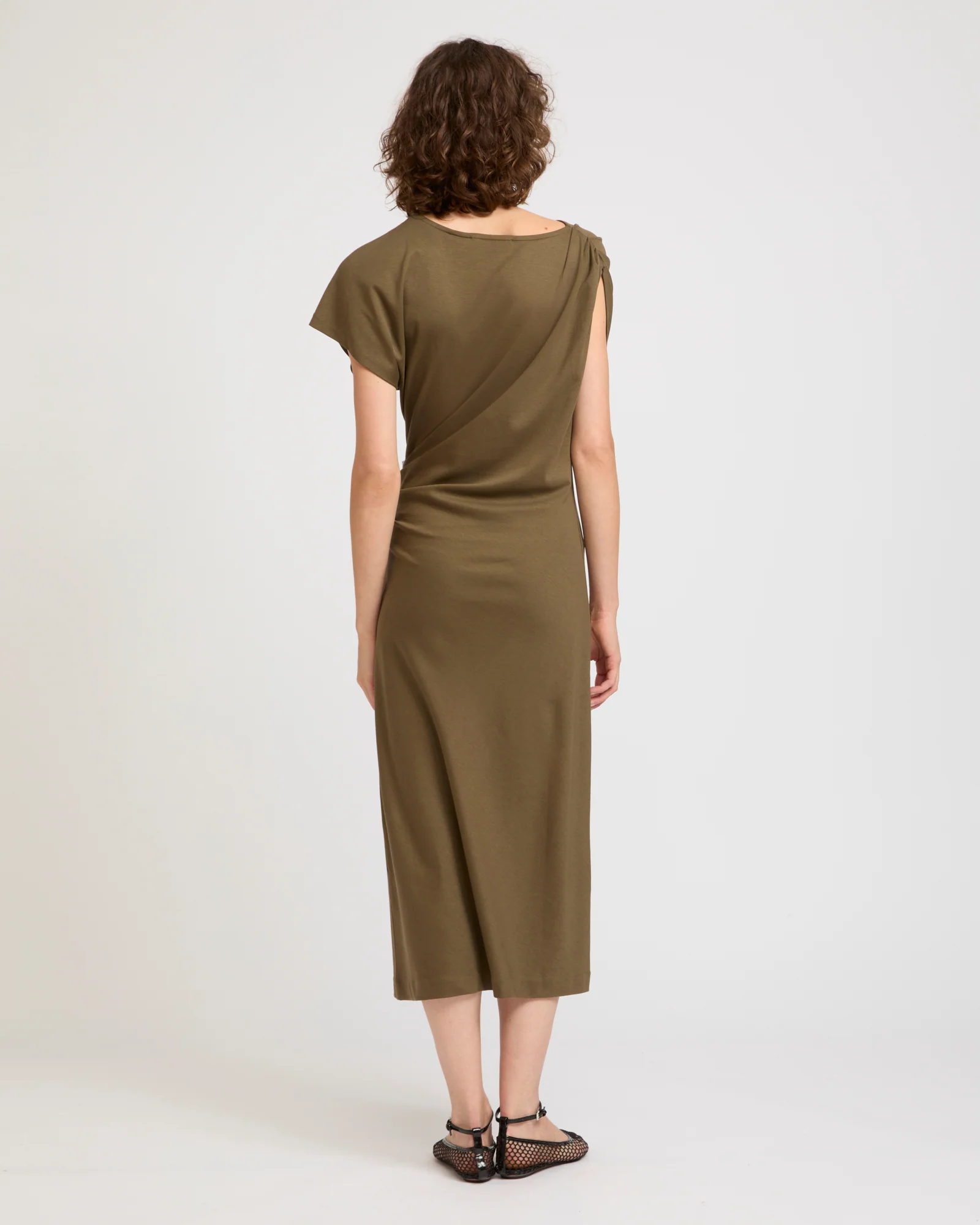 Robe asymétrique en jersey de coton et soie - Image 3