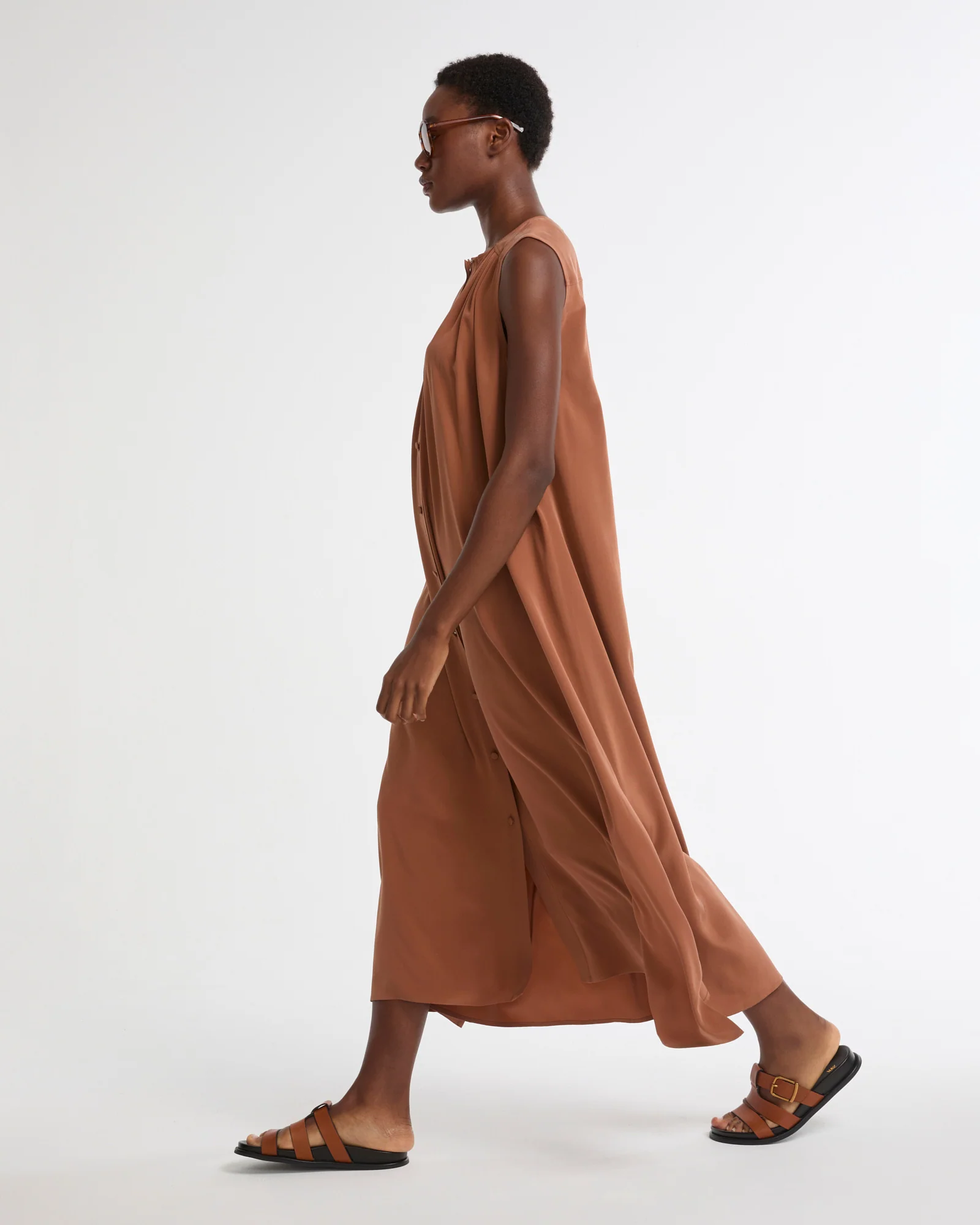 Robe longue fluide en crêpe de soie - Image 3