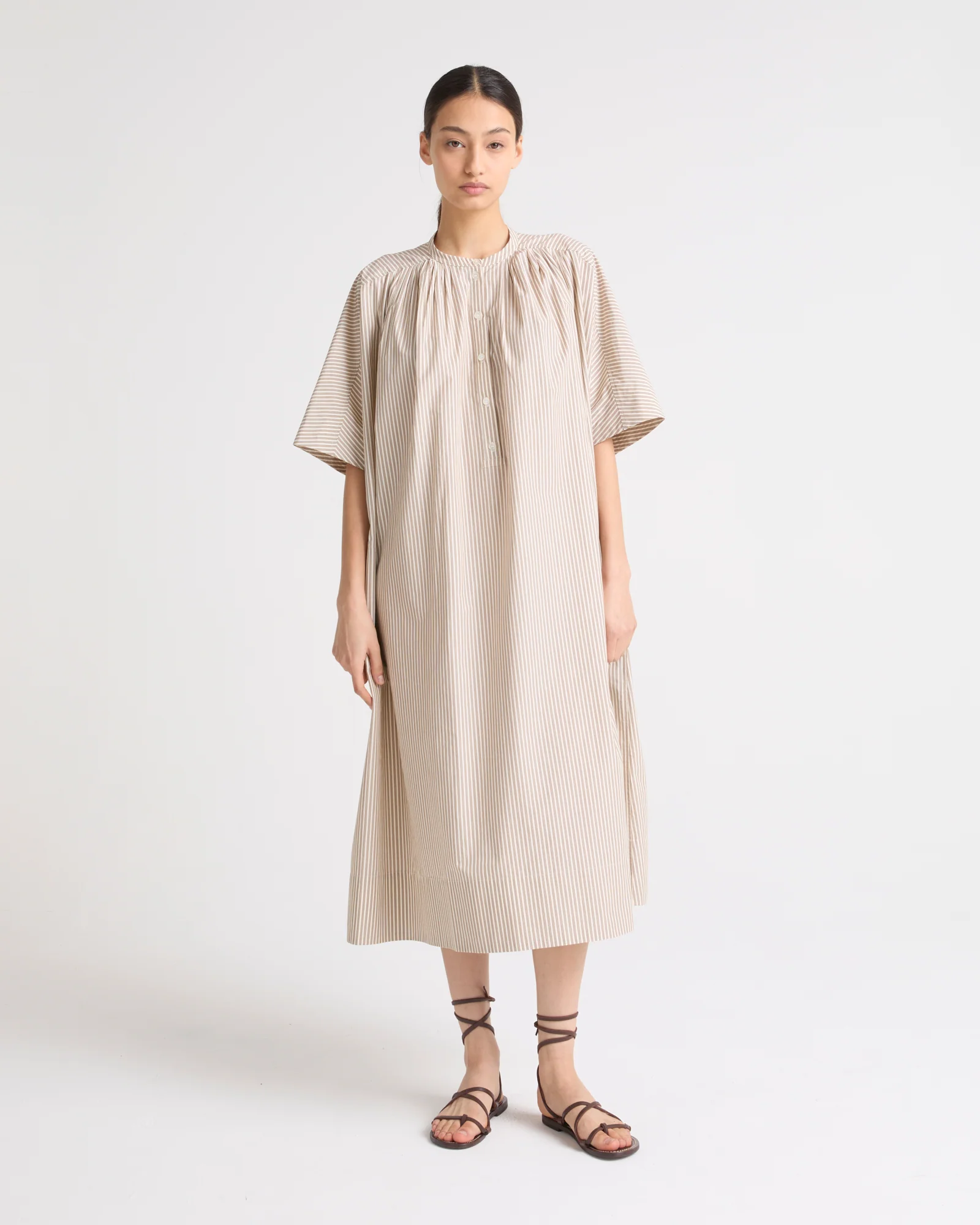 Robe kaftan en popeline rayée - Image 3