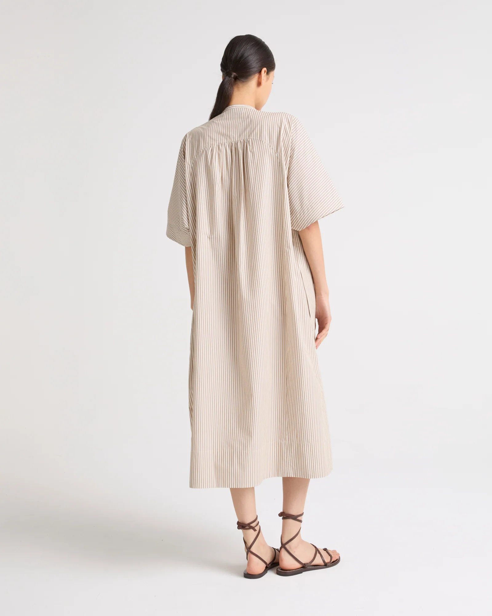Robe kaftan en popeline rayée - Image 4