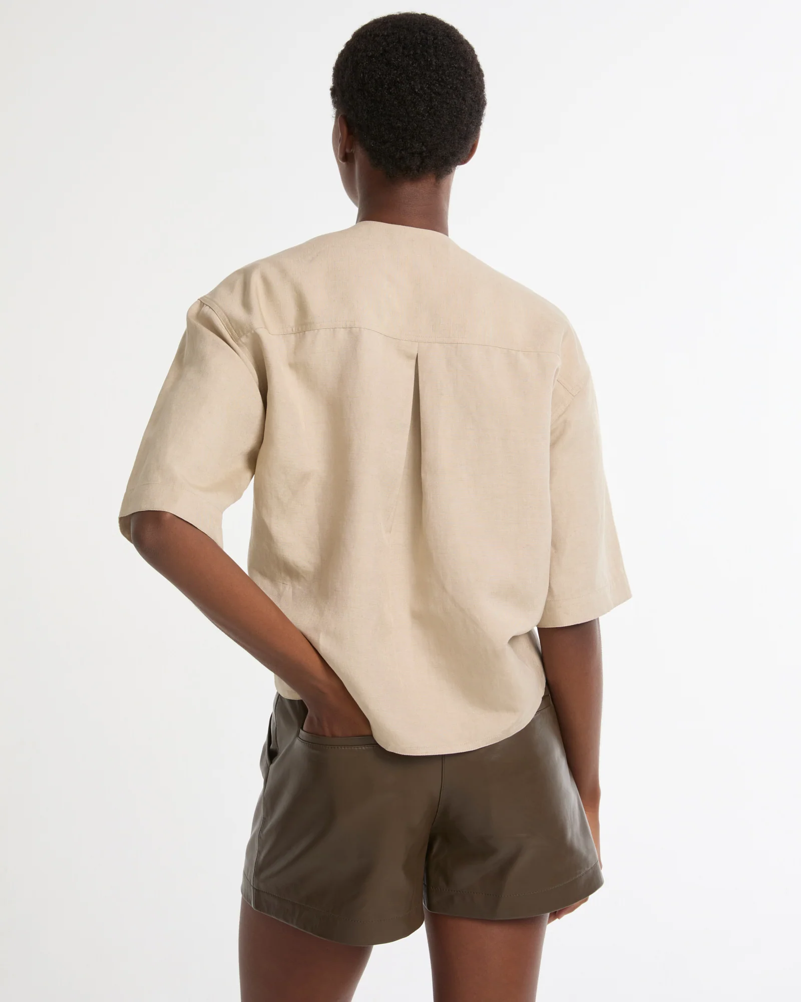Short en cuir d'agneau - Image 3