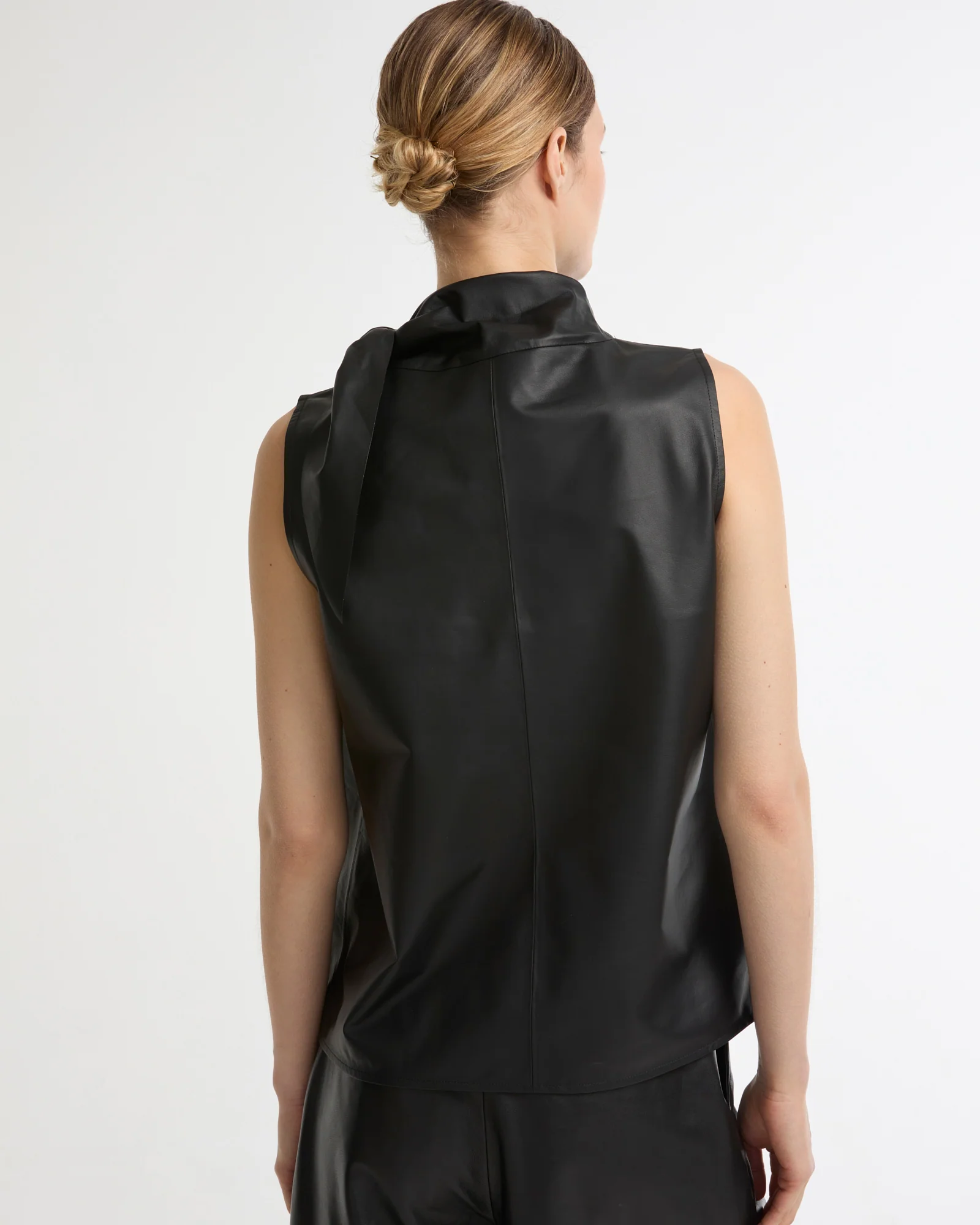 Top drapé en cuir d'agneau - Image 4