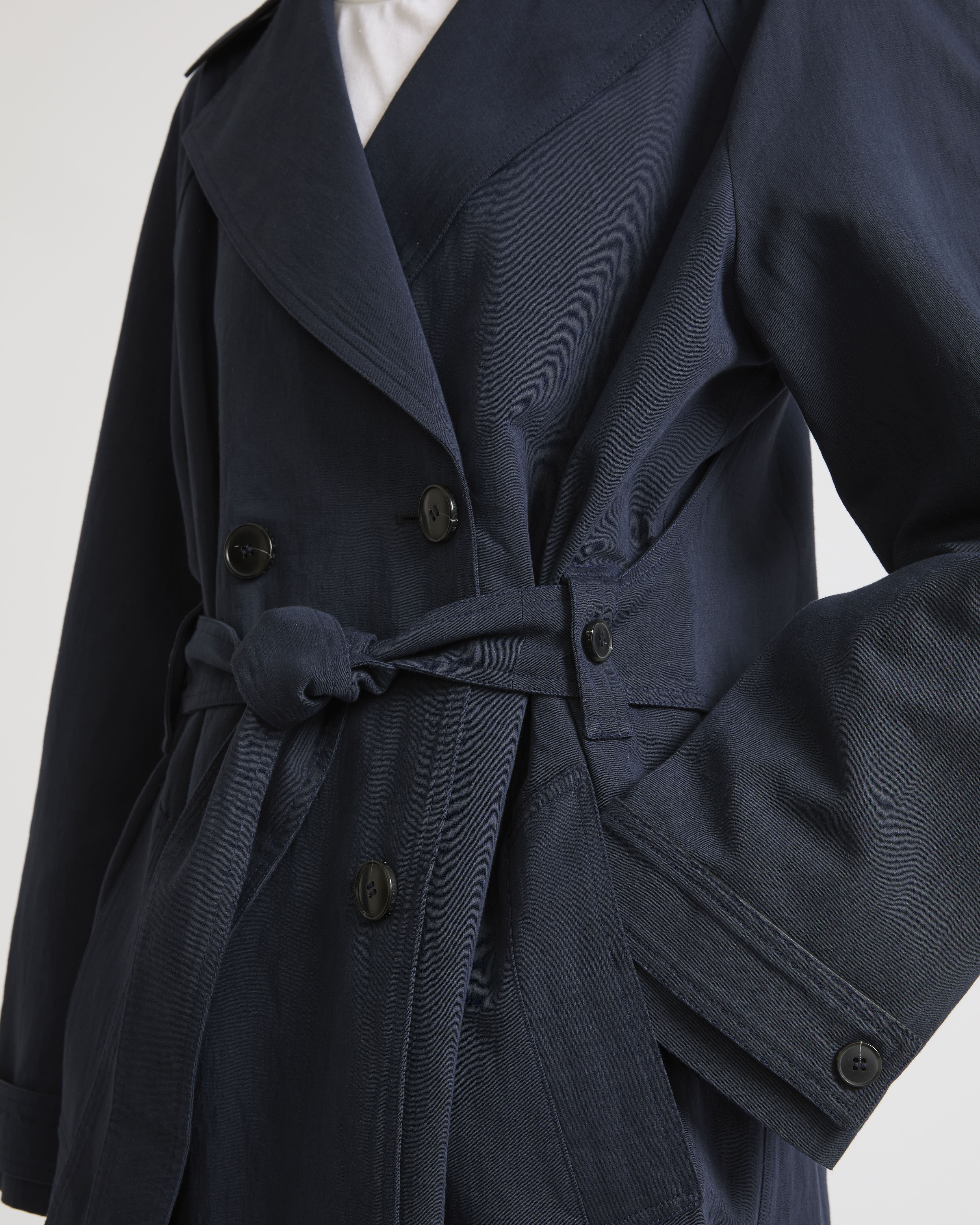 Trench coat en tissu coton lin - Image 3