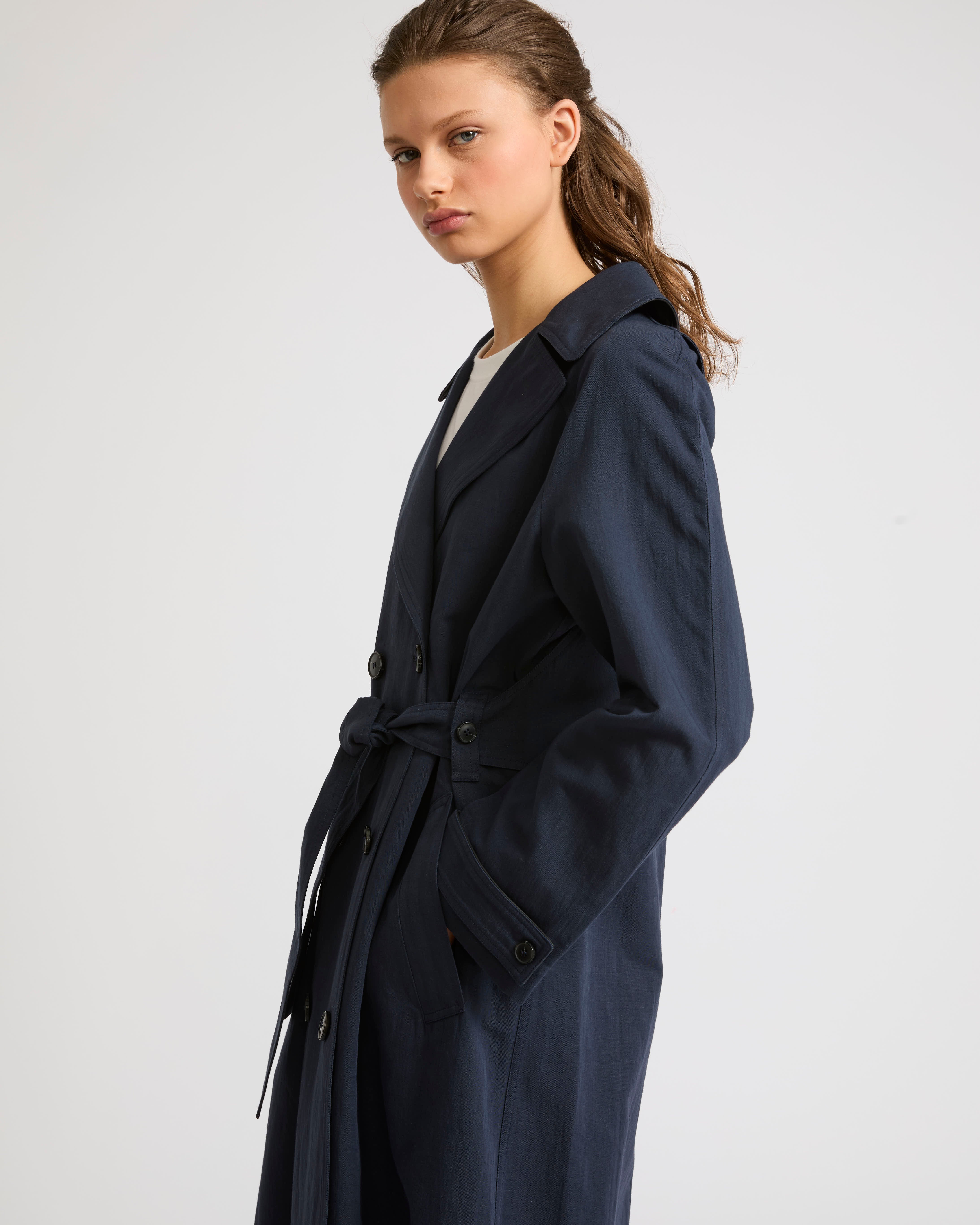 Trench coat en tissu coton lin - Image 4