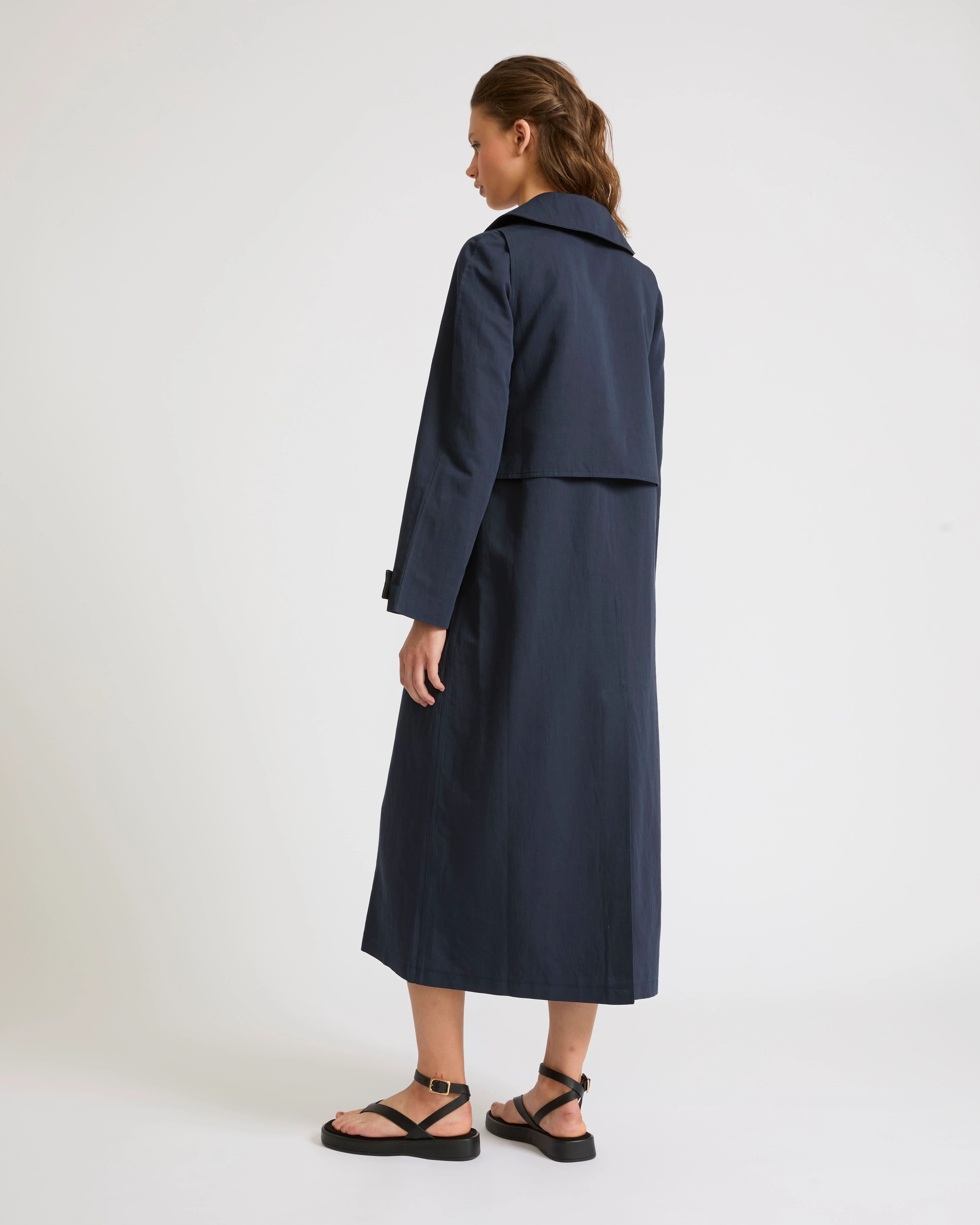 Trench coat en tissu coton lin - Image 5