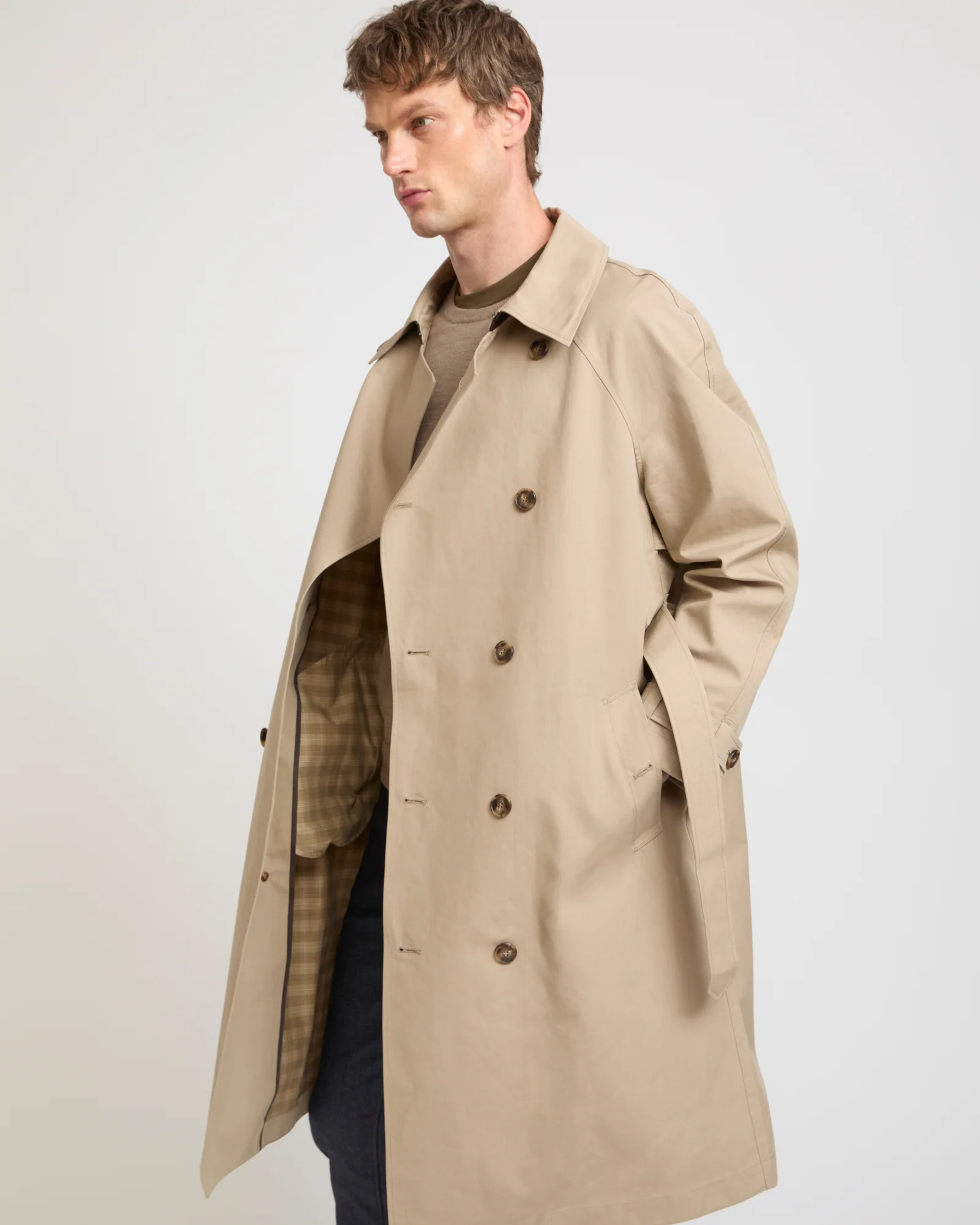 Trench en coton double face bicolore