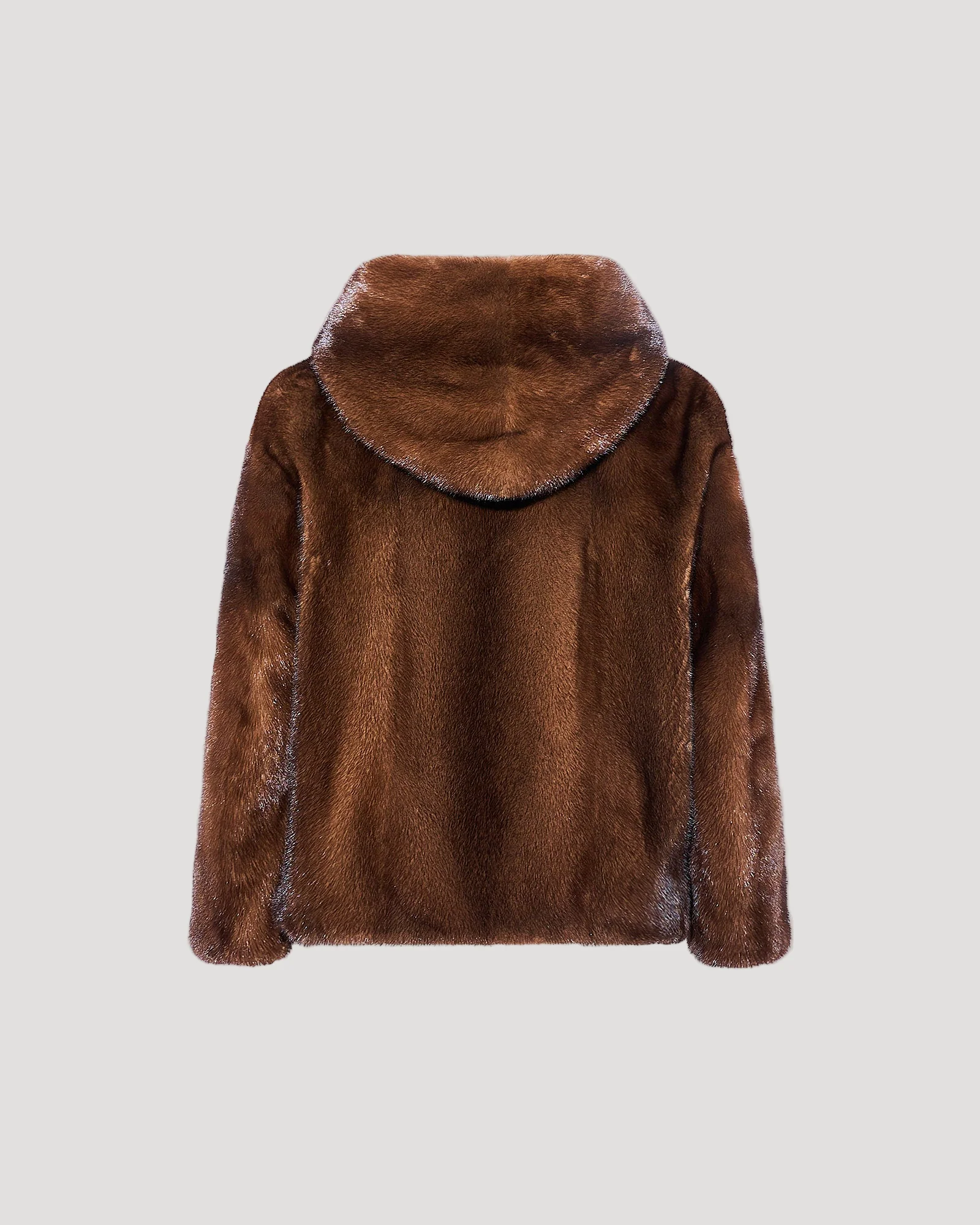 Veste à capuche en fourrure de vison à poils longs - Image 7