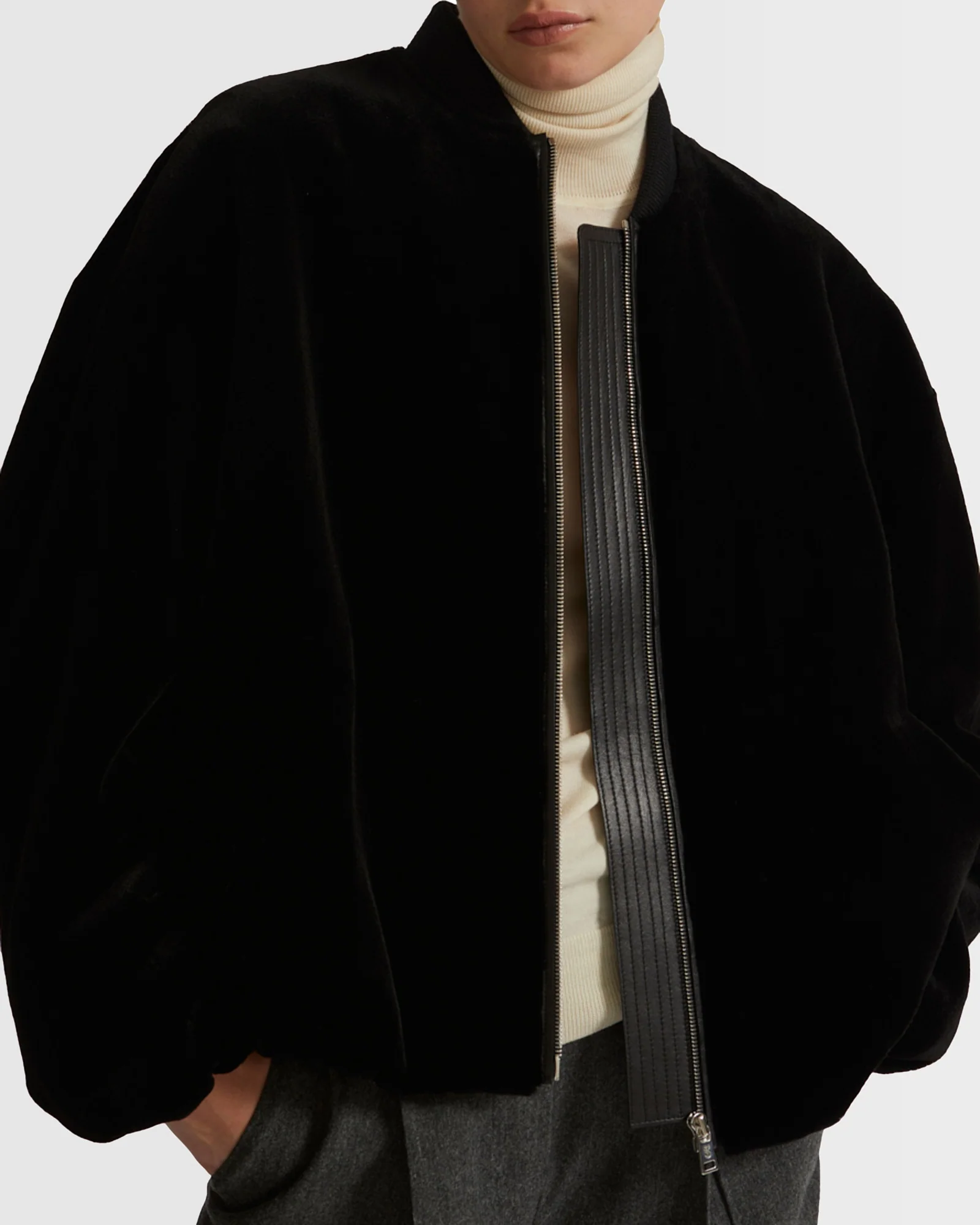 Veste bombers en fourrure de vison rasé - Image 3