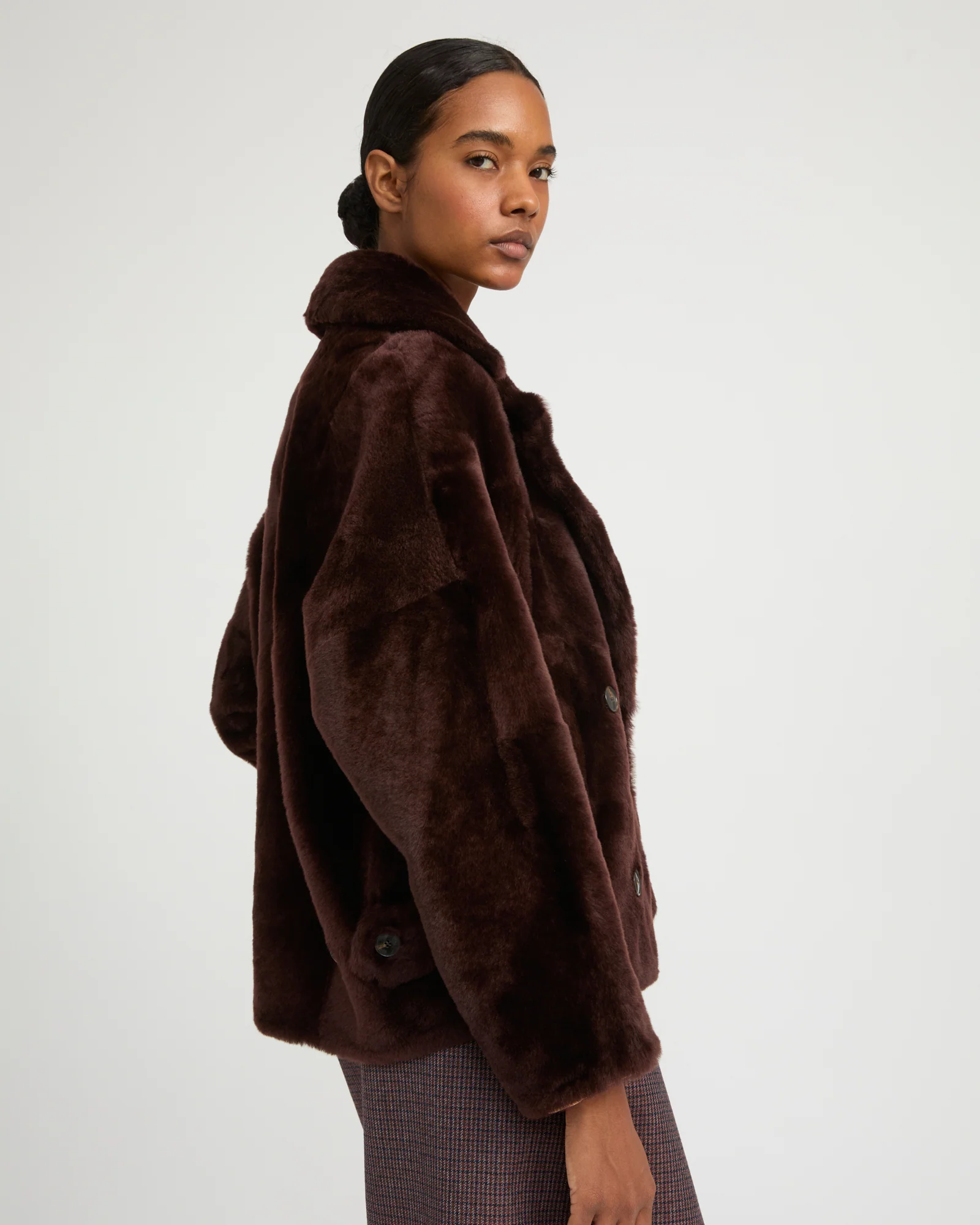 Veste caban en peau lainée - Image 4