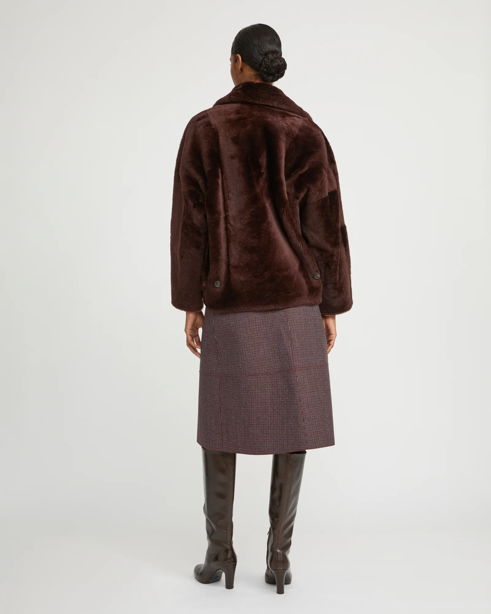 Veste caban en peau lainée - Image 5
