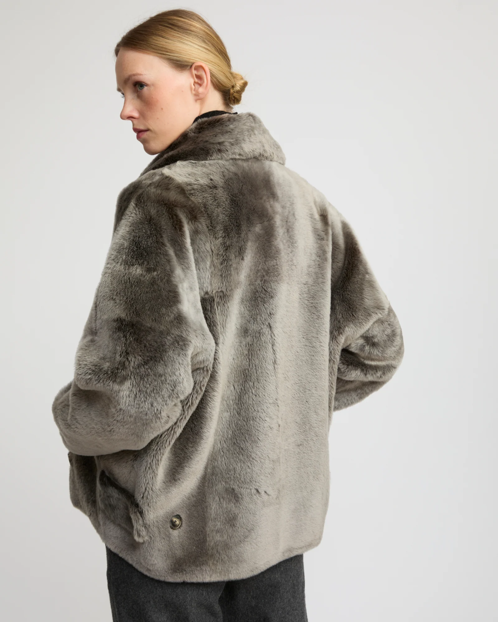 Veste caban en peau lainée - Image 4