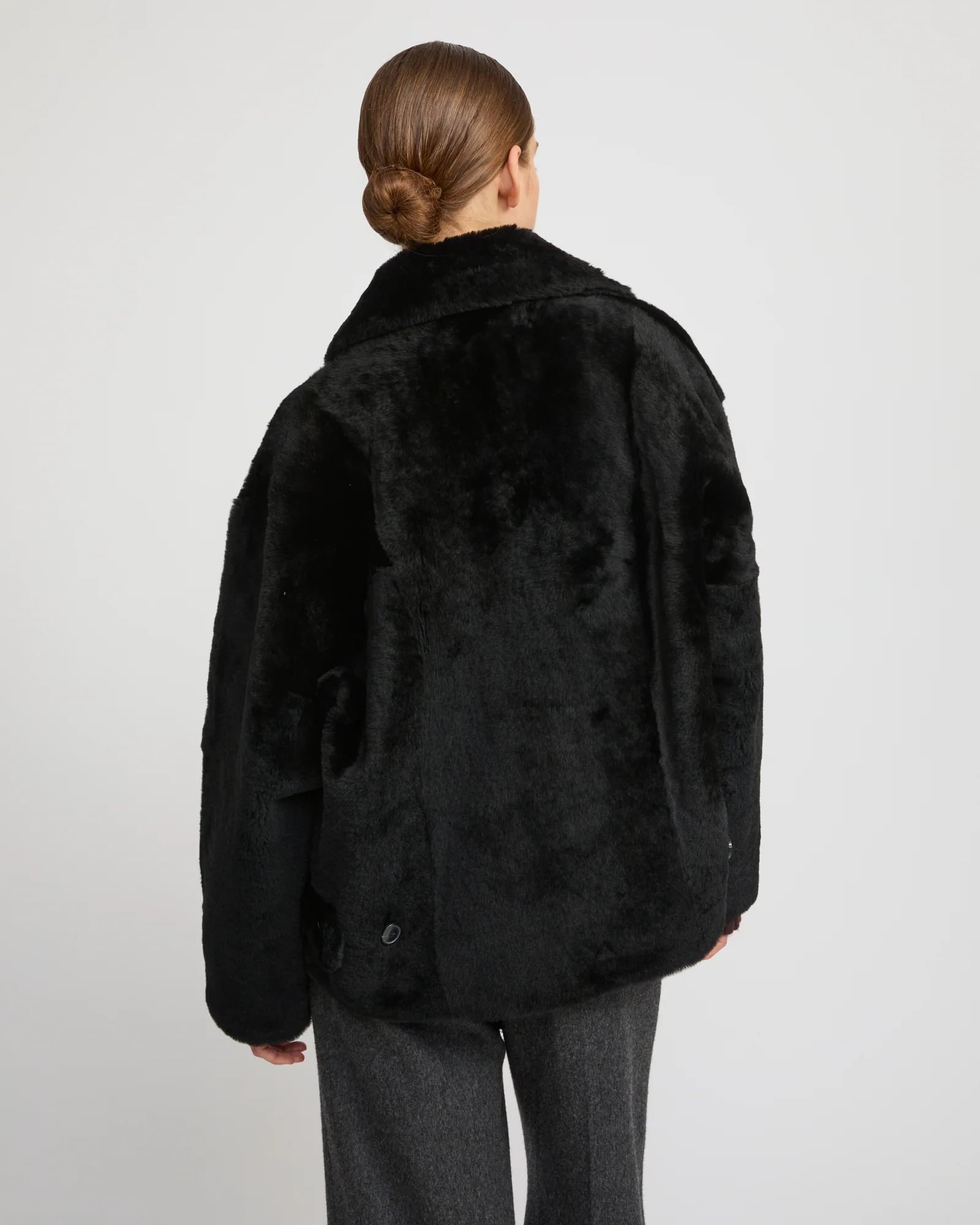 Veste caban en peau lainée - Image 5