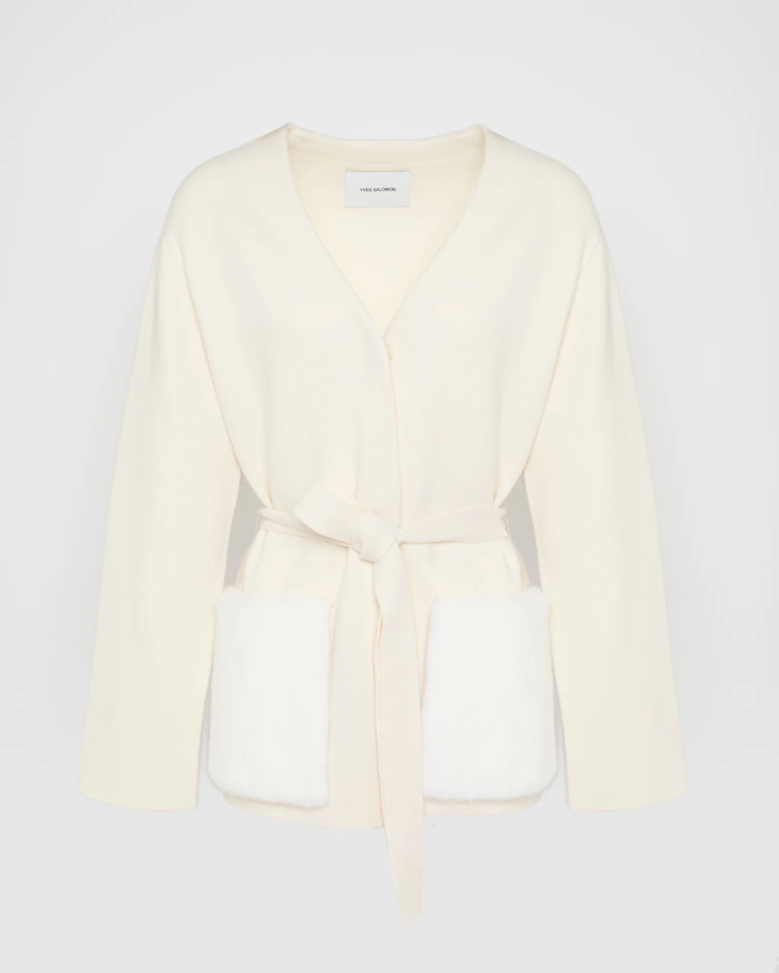 Veste ceinturée en maille et fourrure de vison - Image 4